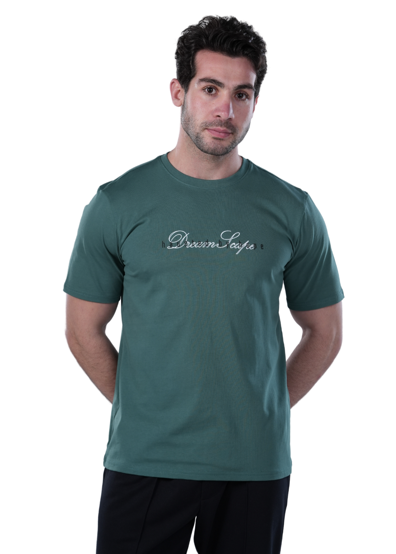 Men's Regular Fit Green T-Shirt with Printed Graphic