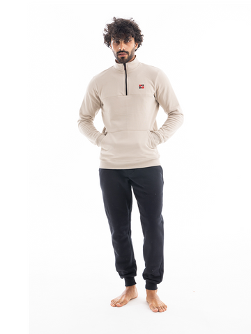 Men's winter high-neck pajama from Red Cotton - Beige