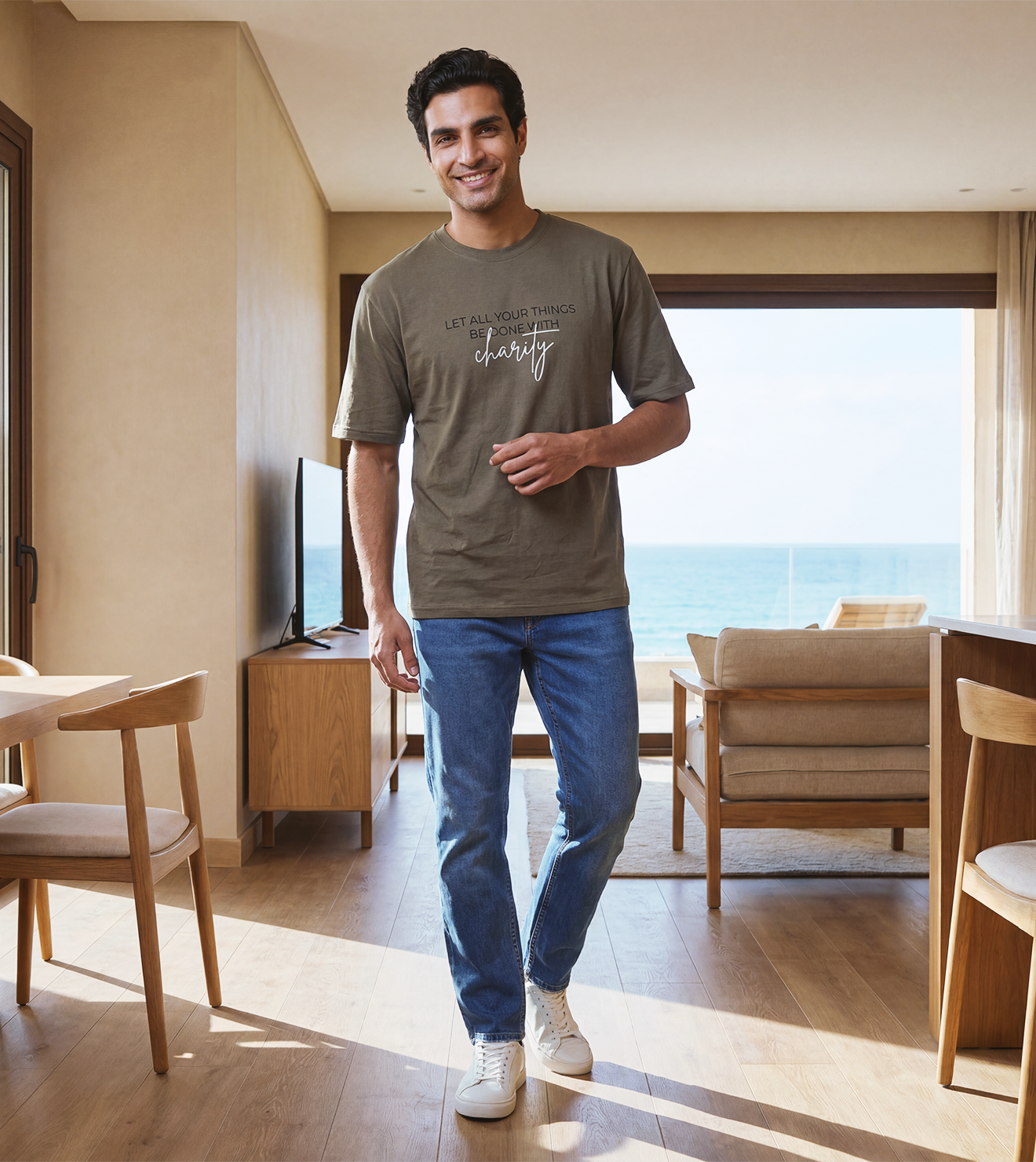Men "Charity" Graphic T-Shirt