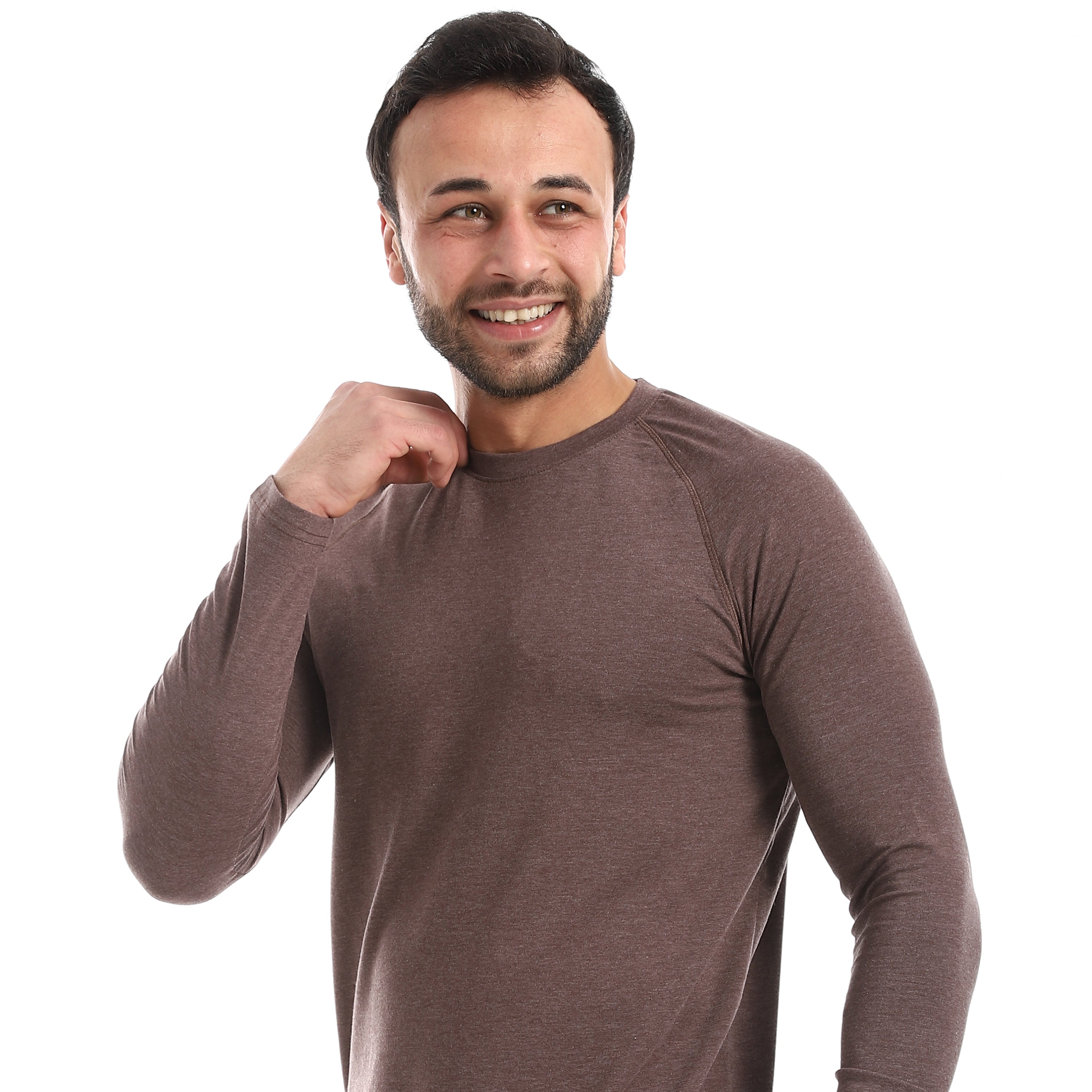 طقم حراري قطن للرجال - ابيض