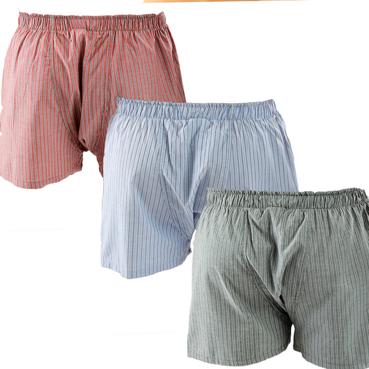 Pack Of 3 Striped Woven Boxers For Men