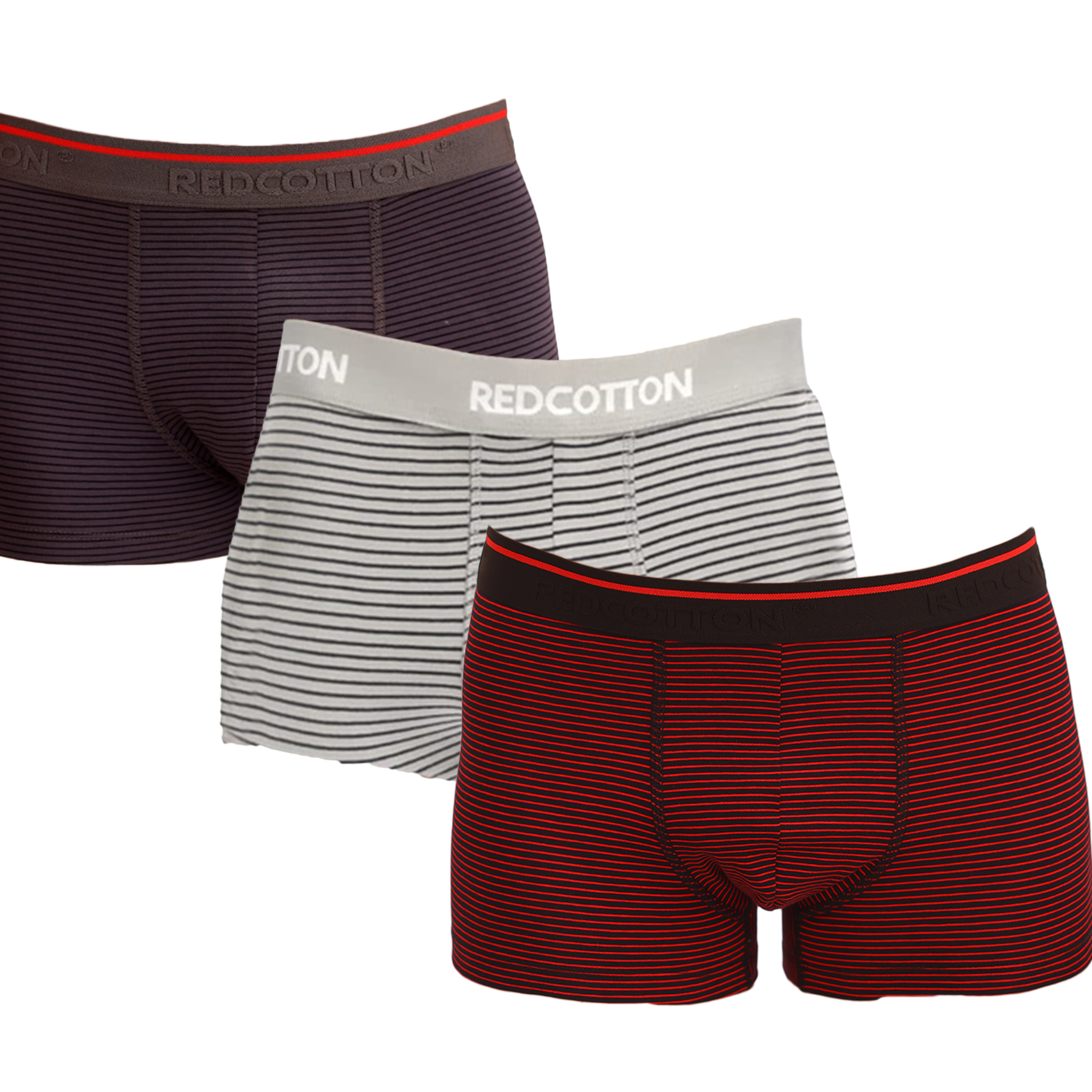 Pack Of 3 Striped Cotton Boxers For Men