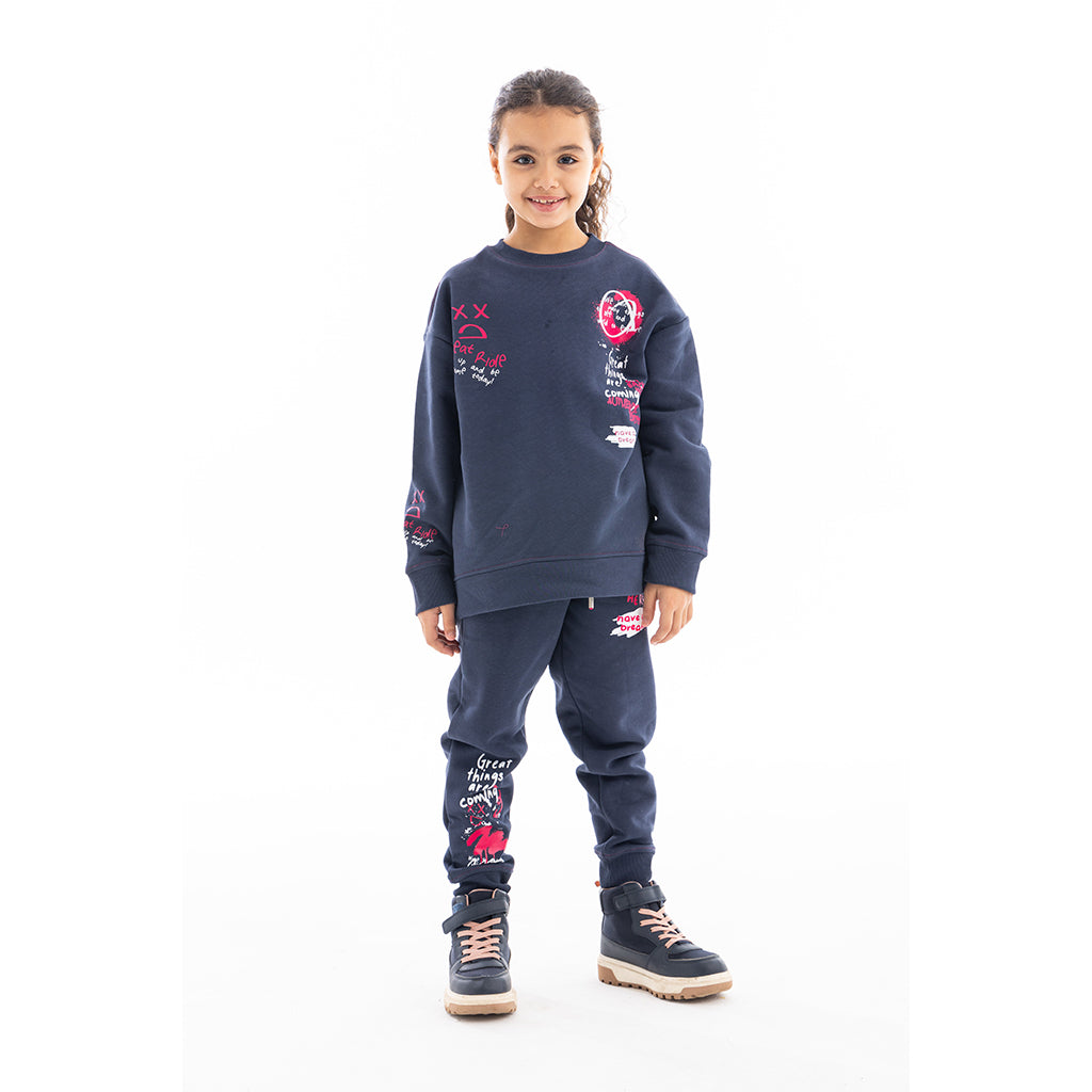 Girls' Pajamas Set - Navy