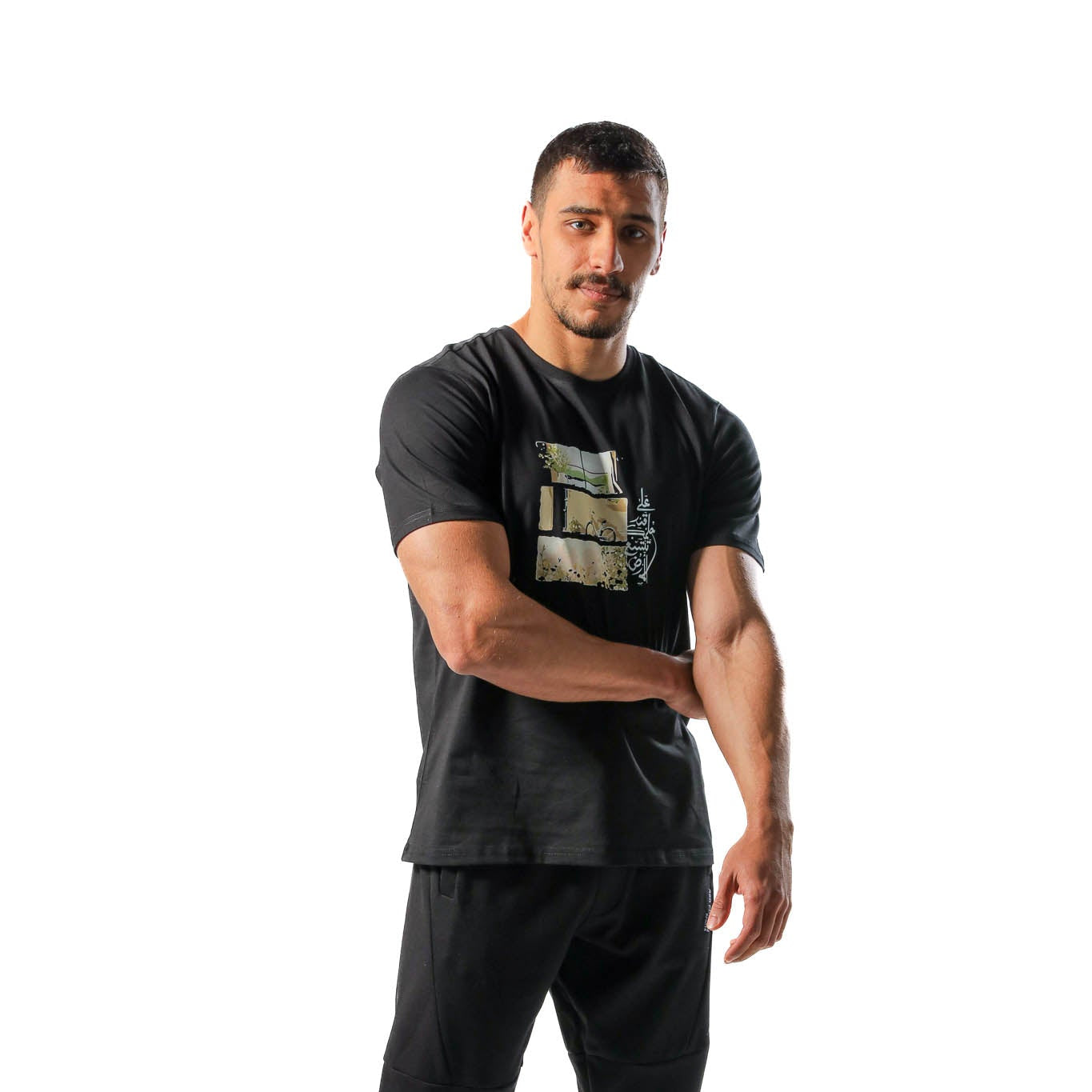 Men's Regular Fit Cotton T-Shirt - Black