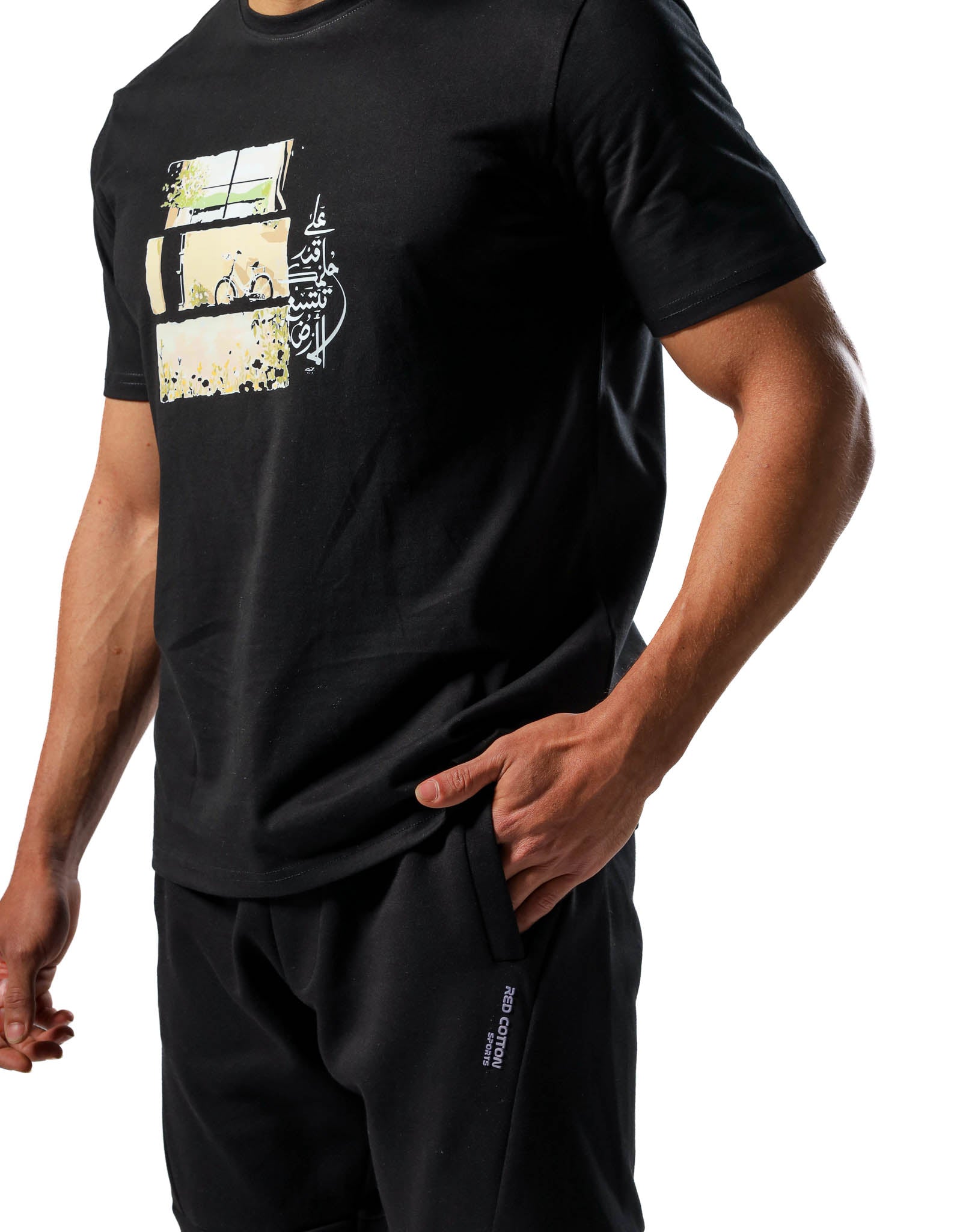 Men's Regular Fit Cotton T-Shirt - Black