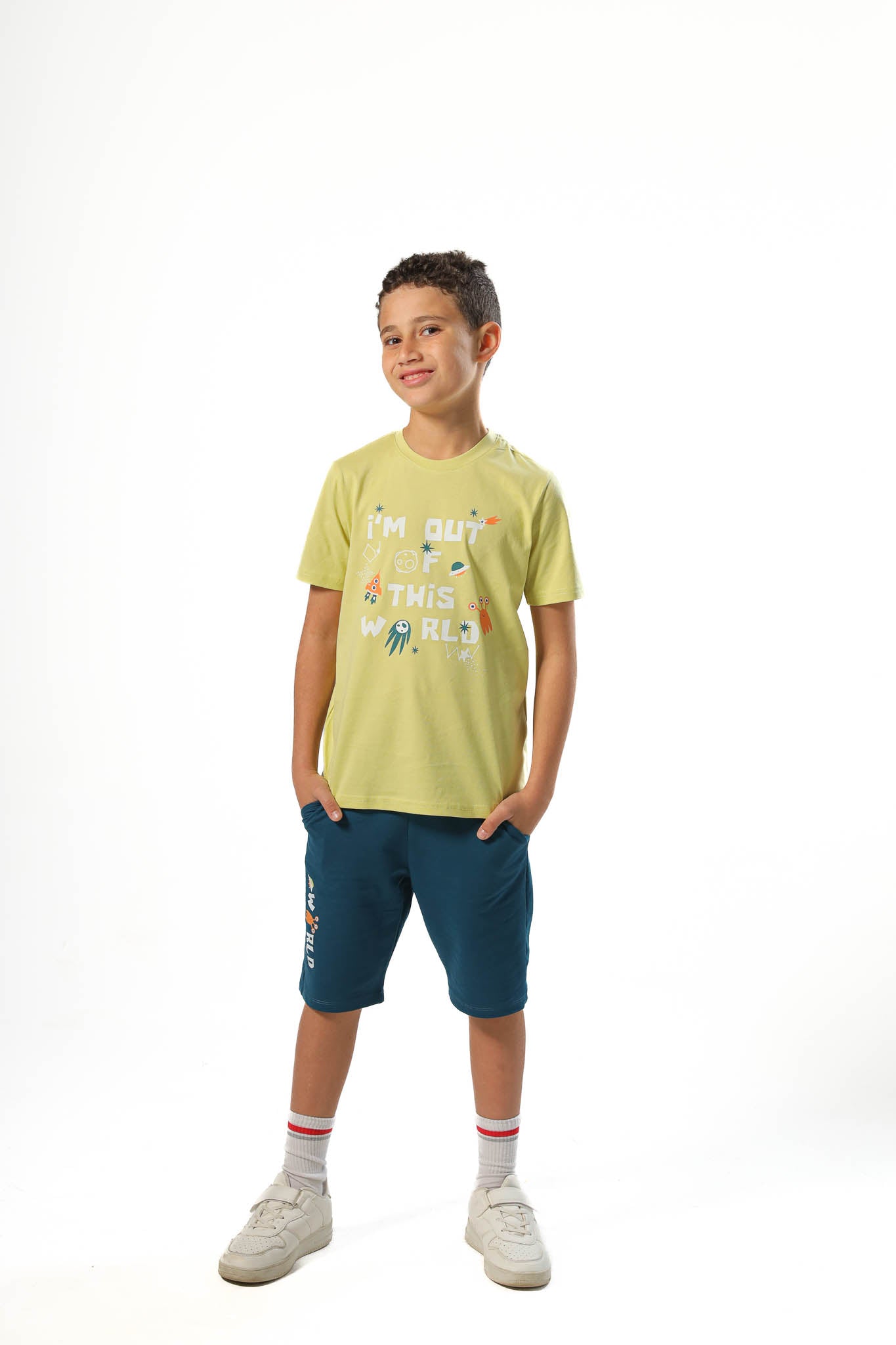 Boys Printed Colorful Summer & Pajama Shorts Set - Ganzari