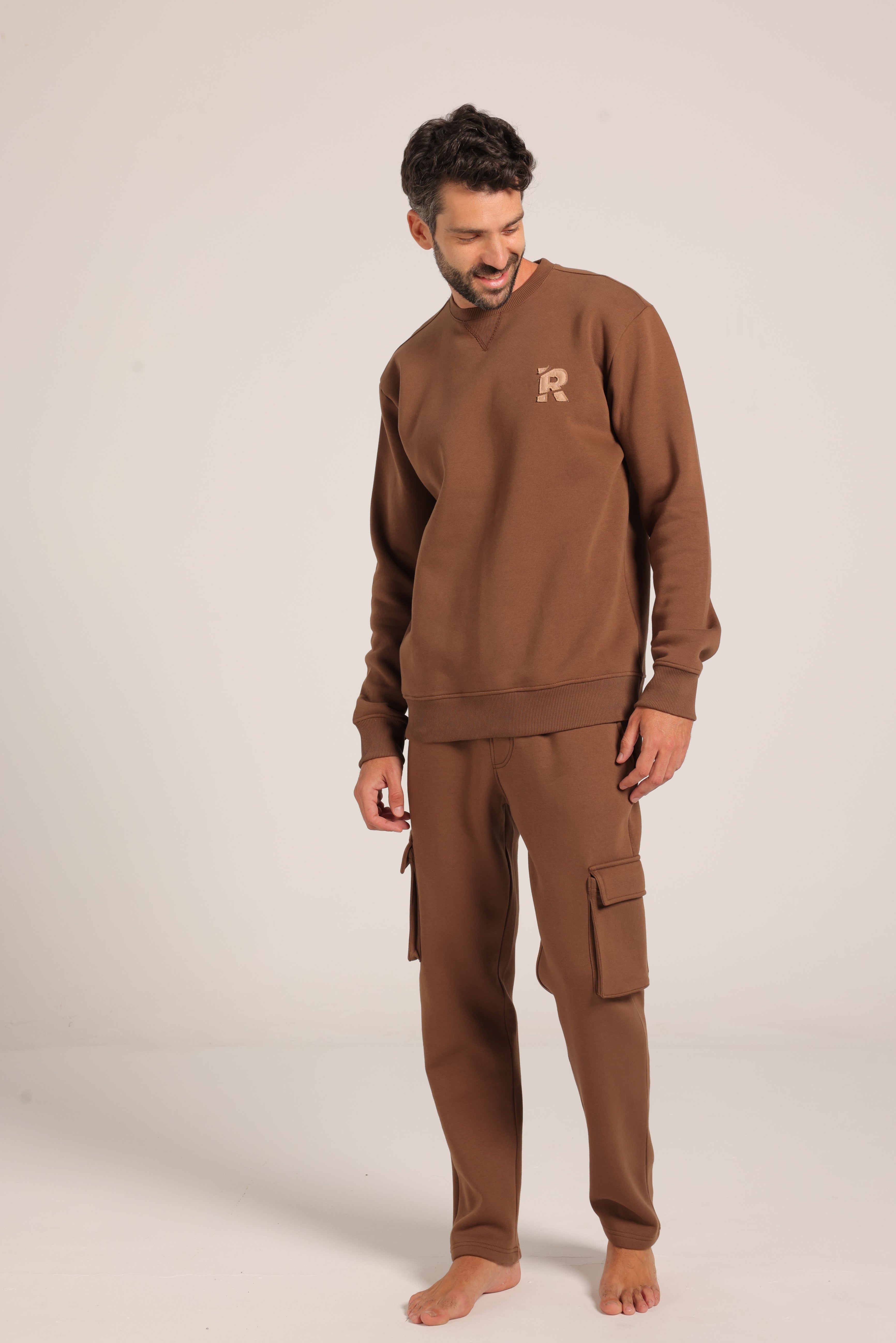 Men’s Brown Sweatshirt & Jogger Set