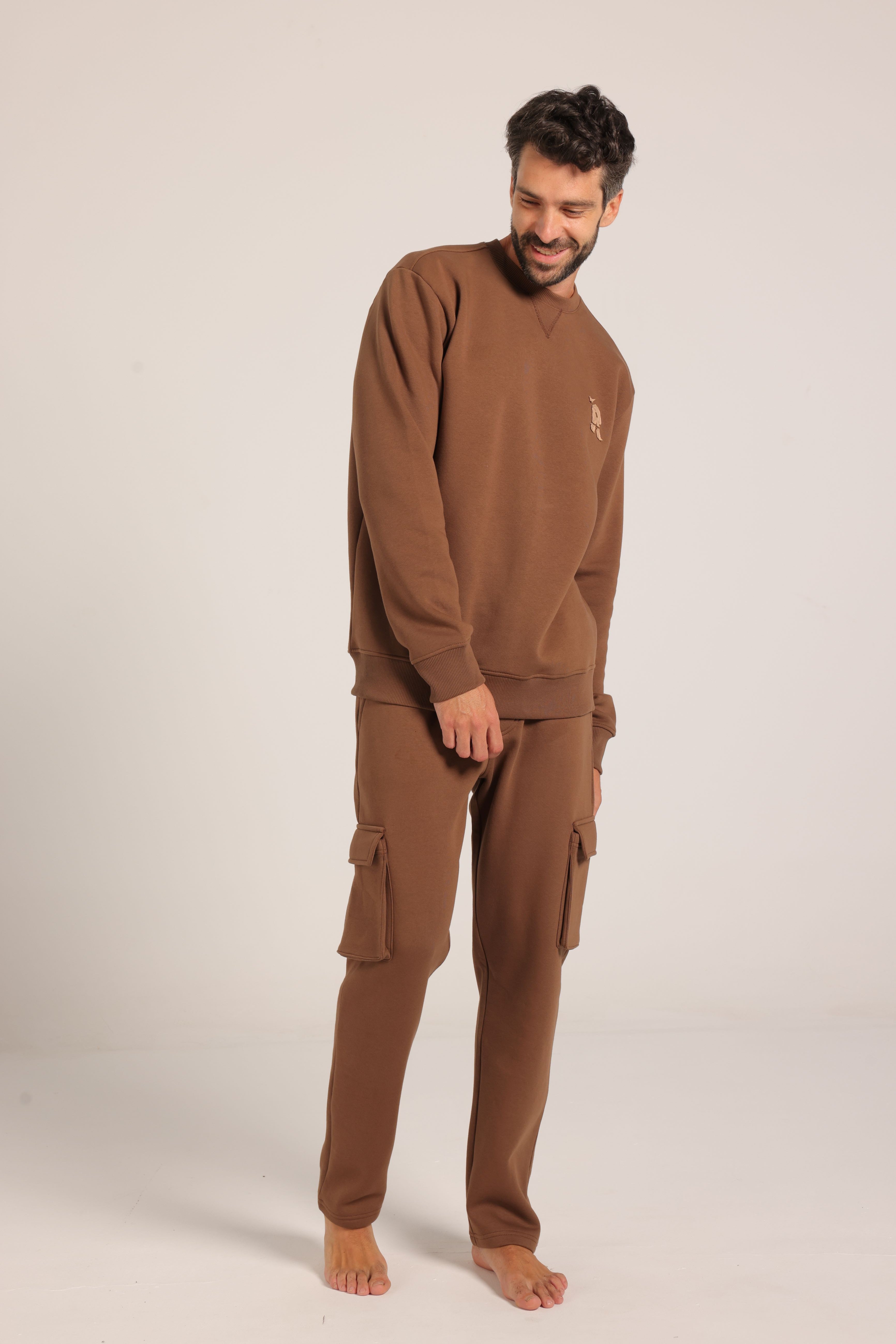 Men’s Brown Sweatshirt & Jogger Set