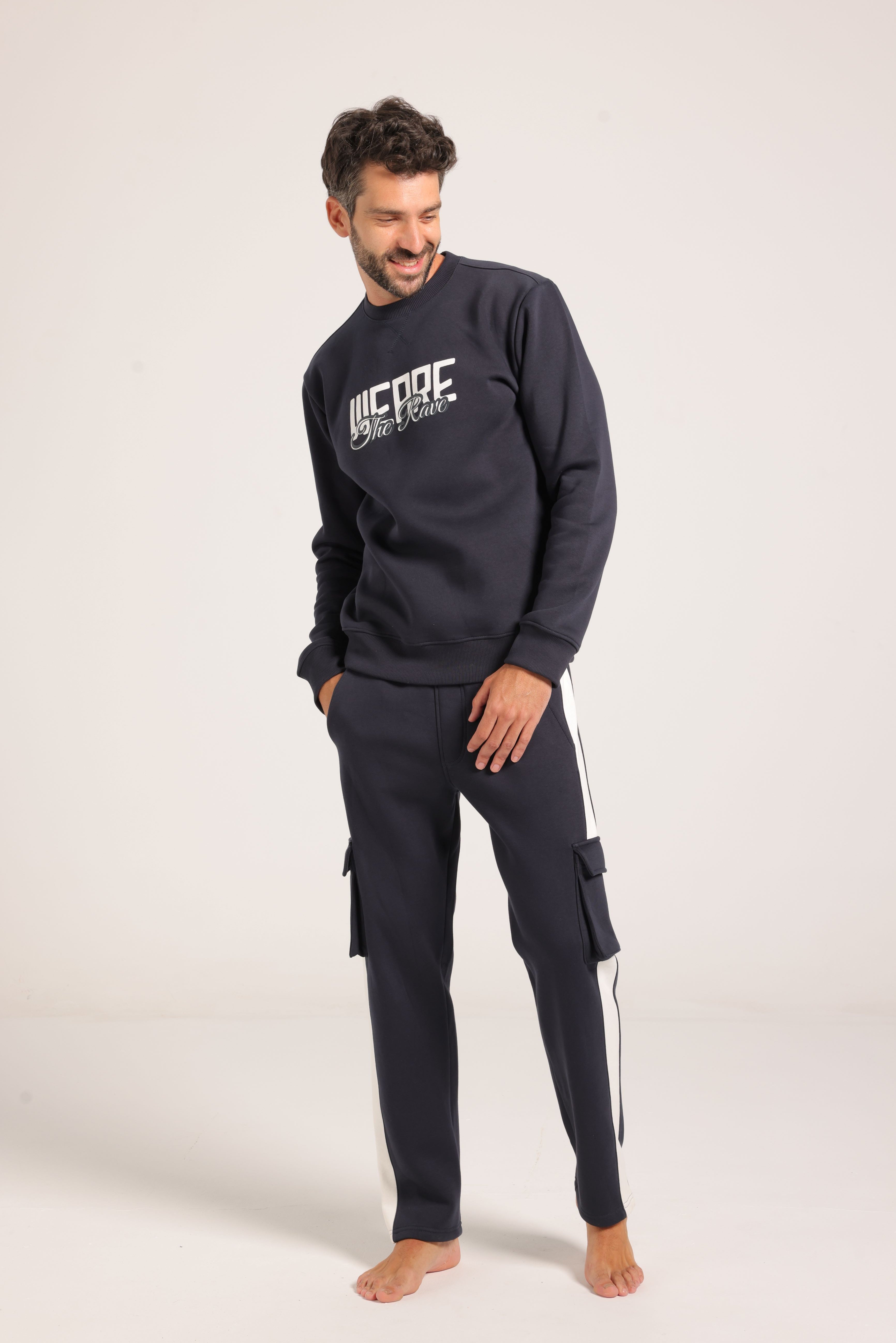 Men’s Navy Blue Sweatshirt & Jogger Set