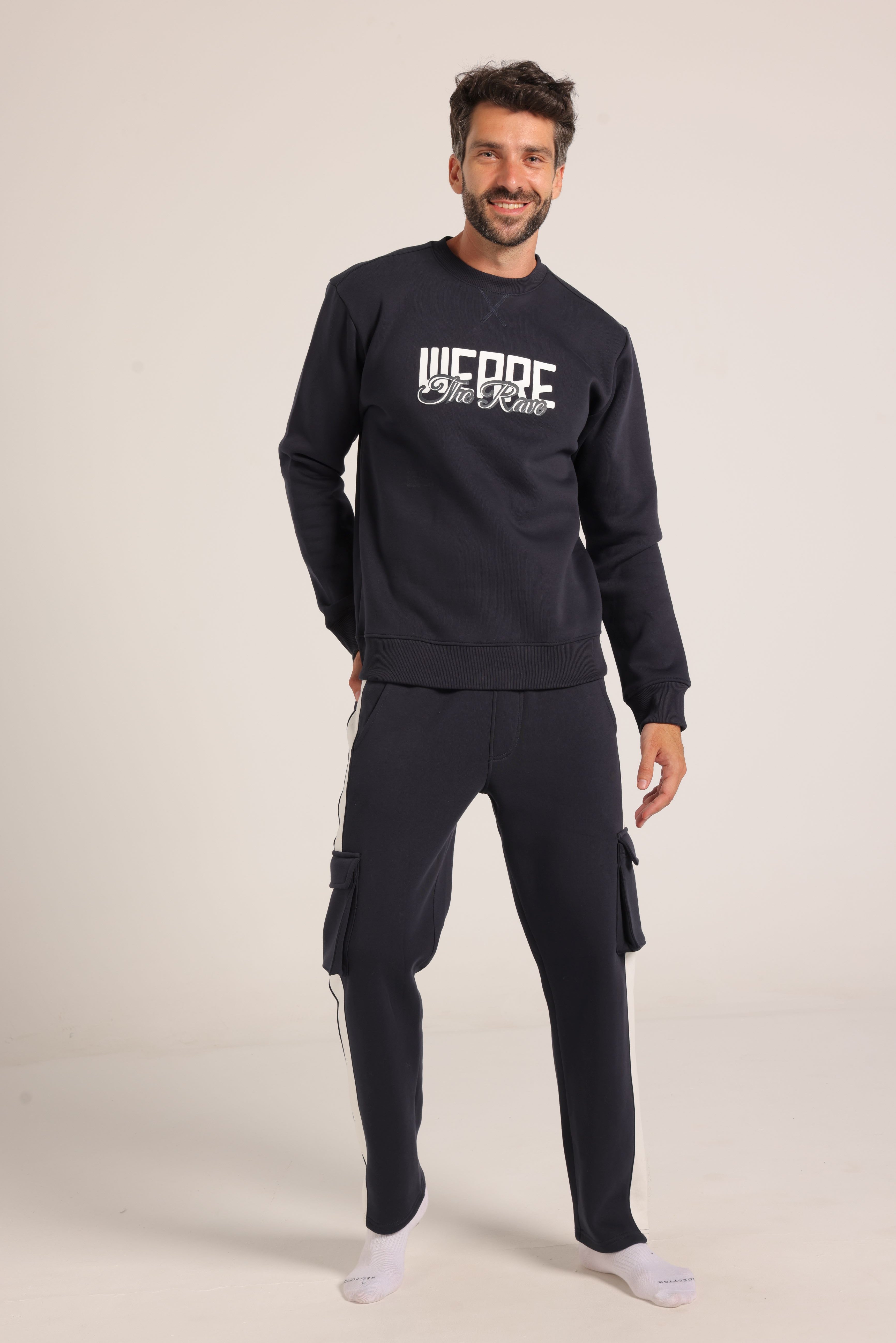 Men’s Navy Blue Sweatshirt & Jogger Set