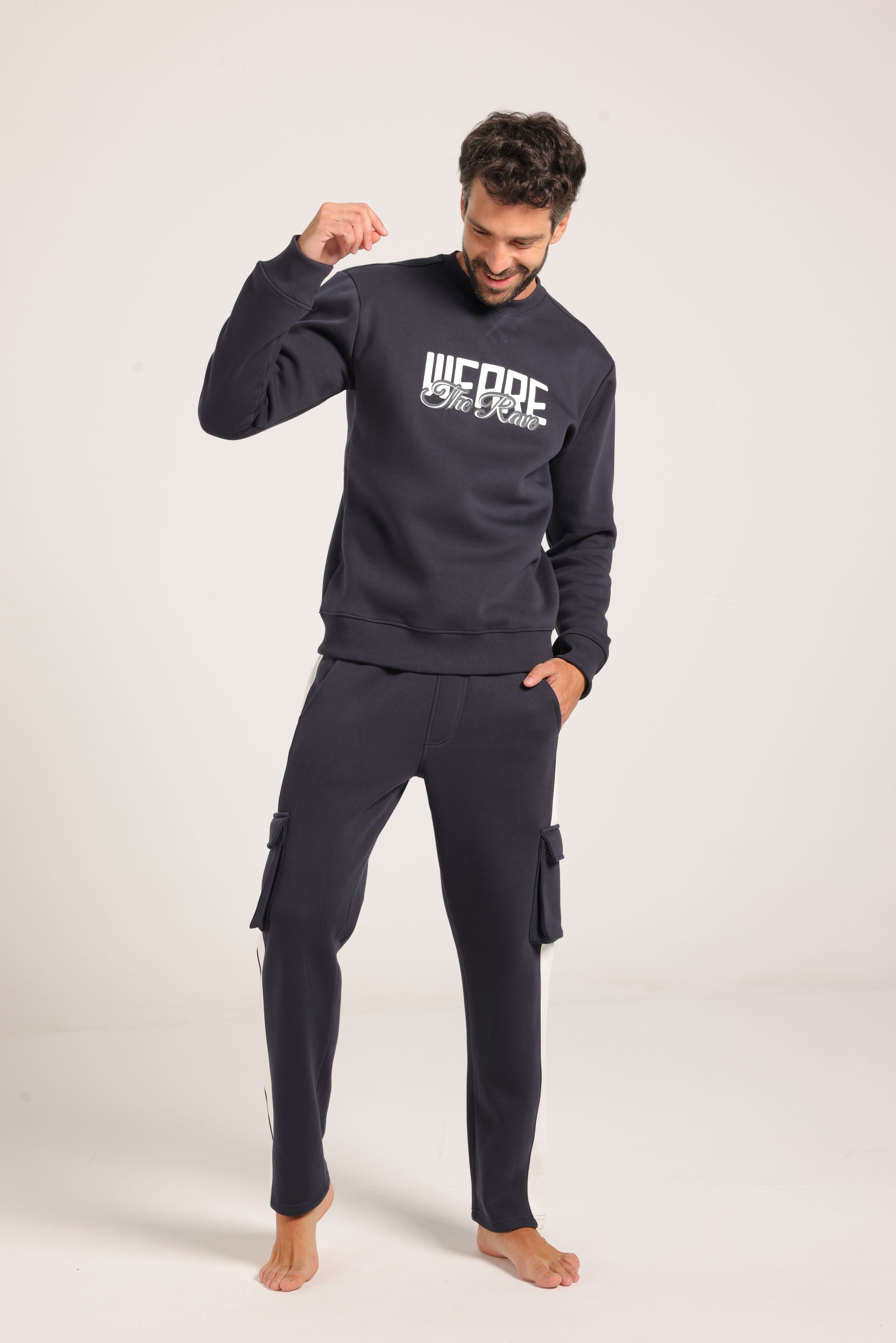 Men’s Navy Blue Sweatshirt & Jogger Set