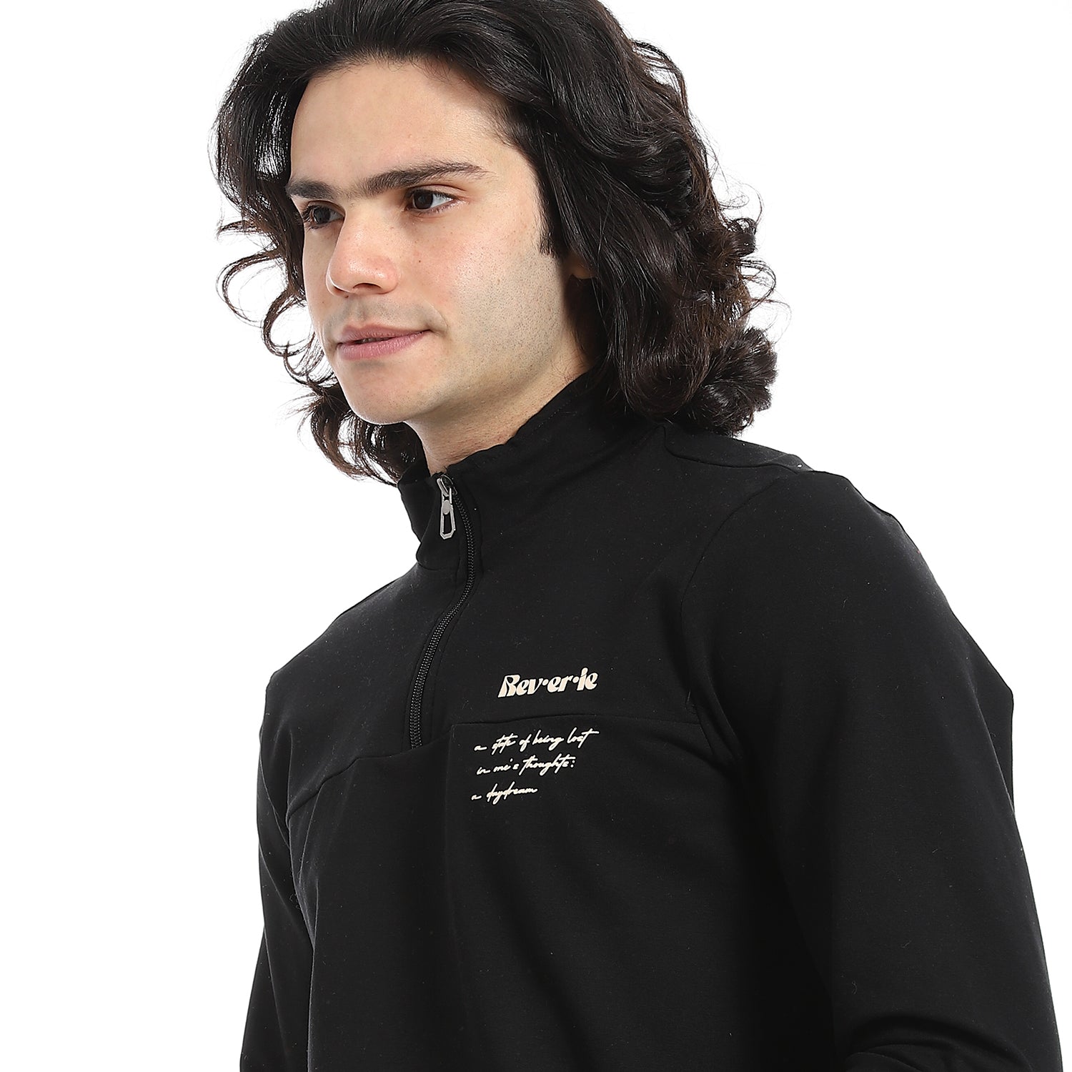 Men's Autumn Quarter Zipper Pajama - Black