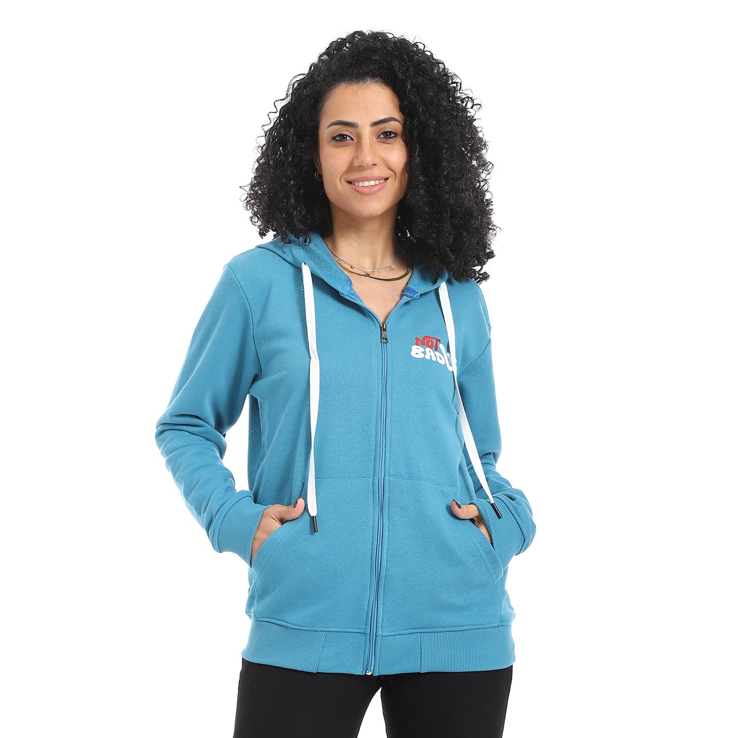 Women Sweatshirt With Printed -Blue