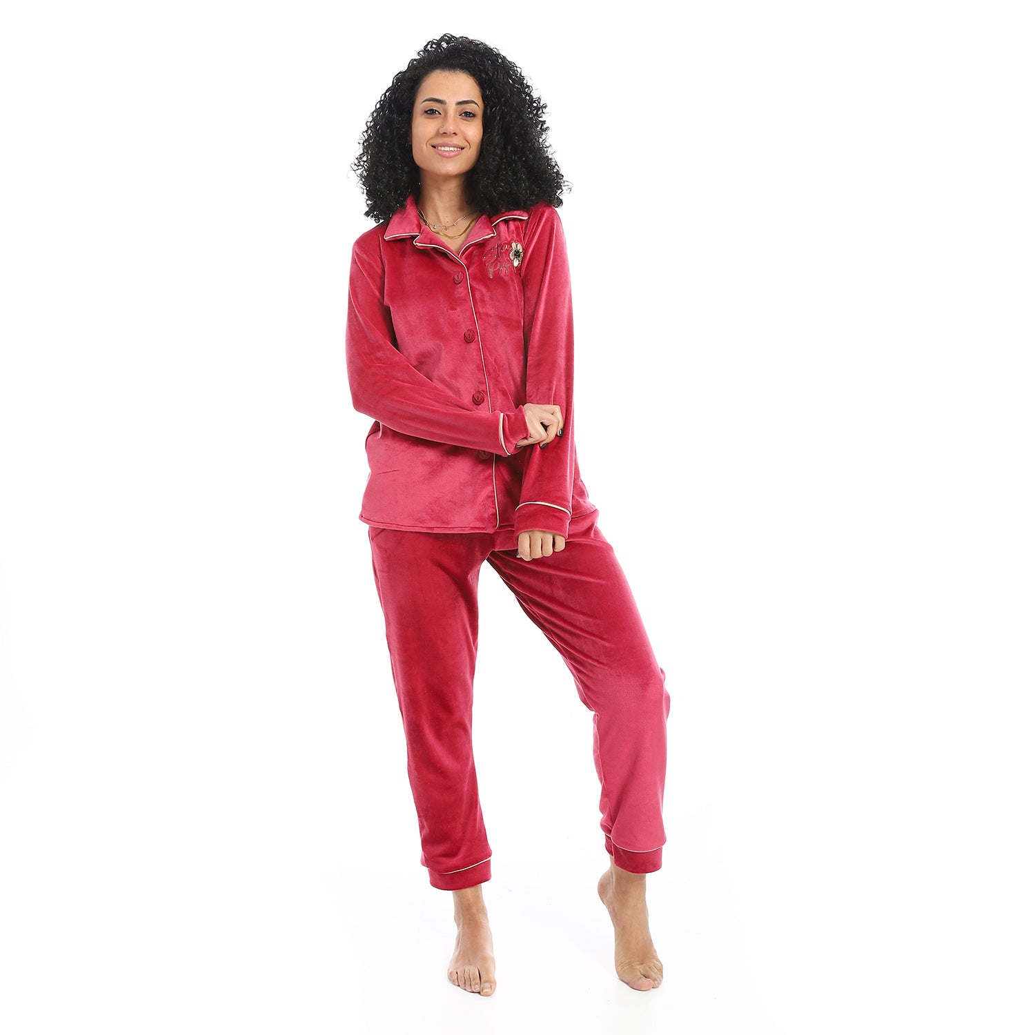 Classic Winter Women's Pajama Set -Burgundy