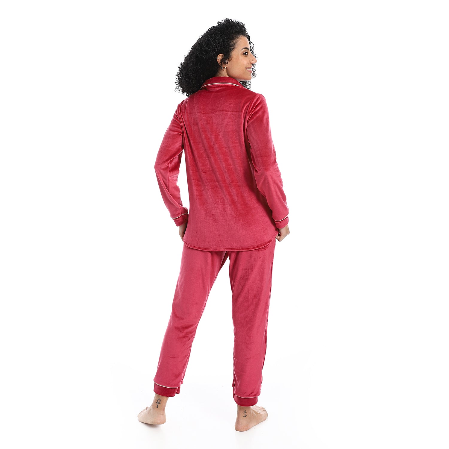 Classic Winter Women's Pajama Set -Burgundy