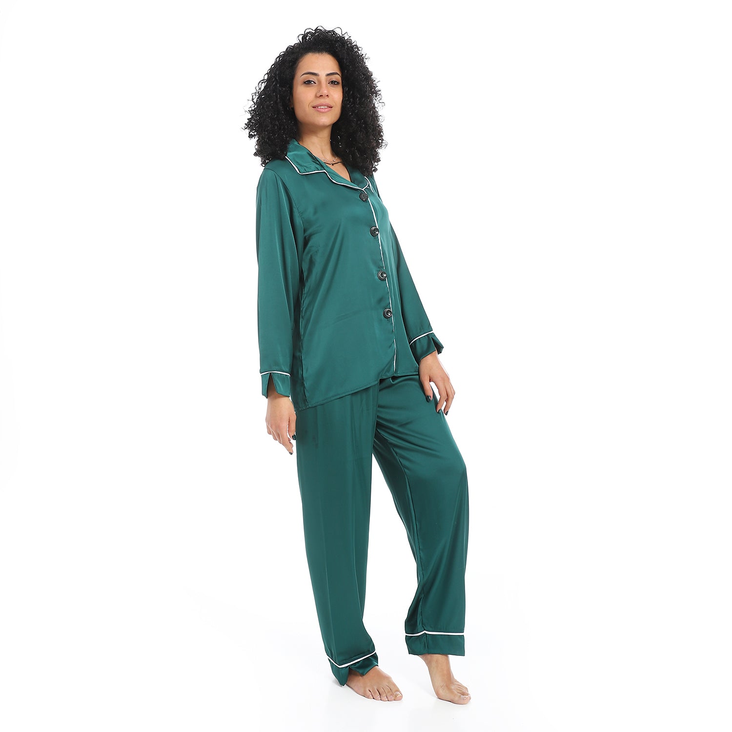 Classic Comfort Satin Pajamas - Dark Green