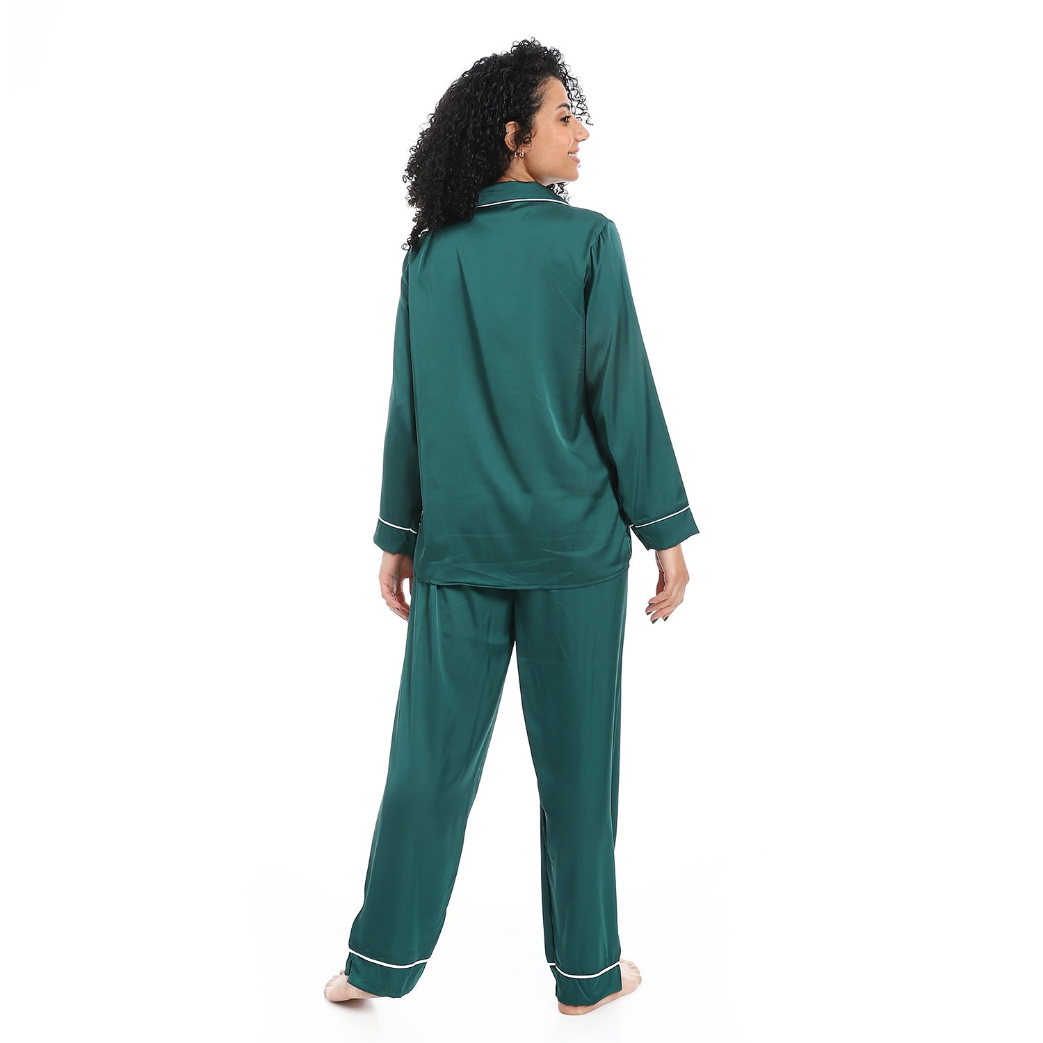 Classic Comfort Satin Pajamas - Dark Green