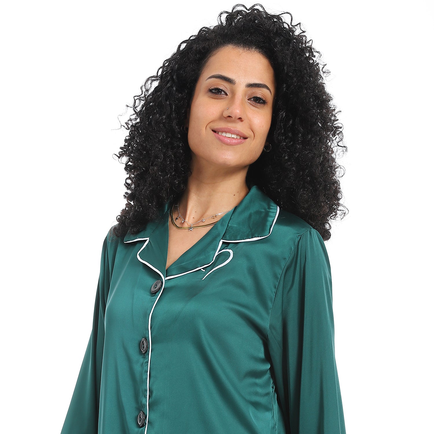 Classic Comfort Satin Pajamas - Dark Green