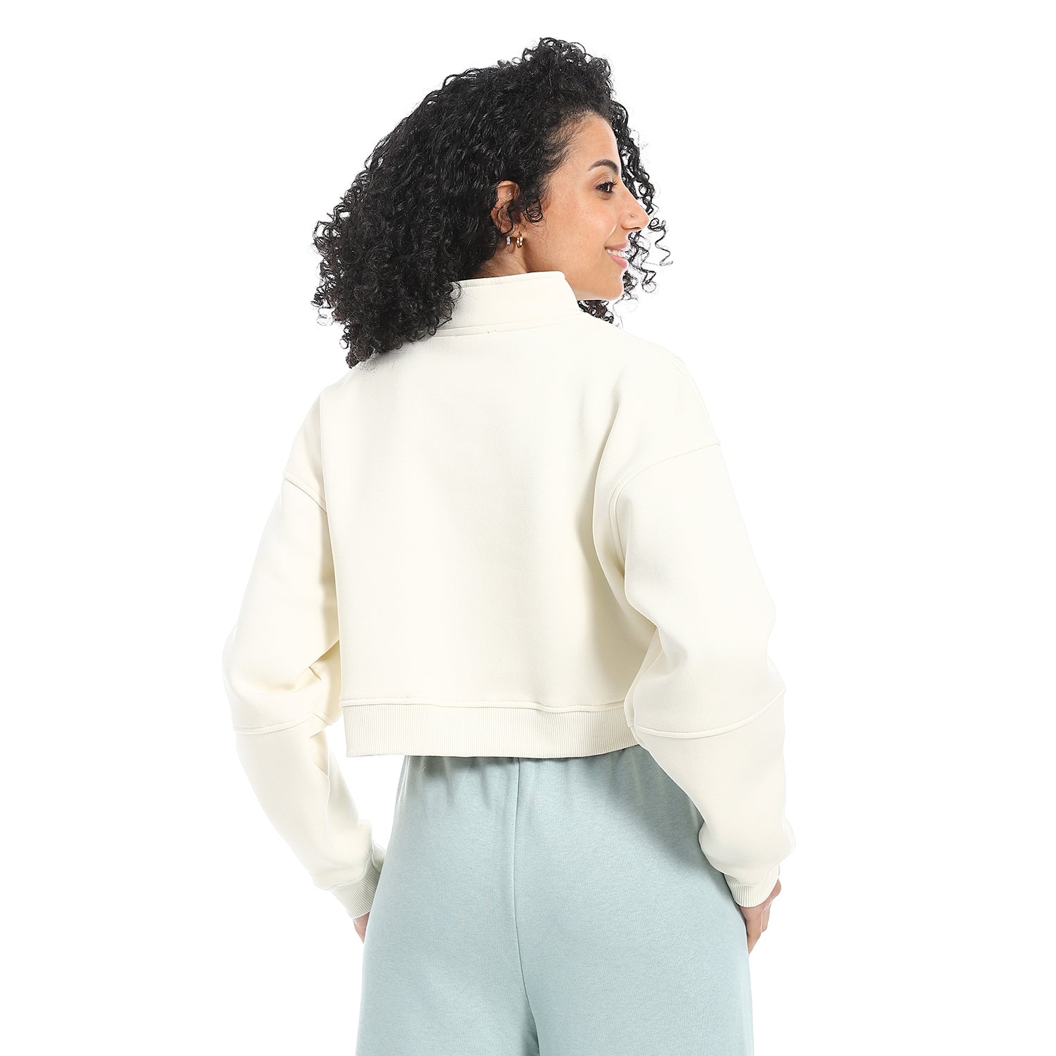 Women's Winter Quarter Zipper Sweatshirt - Off White