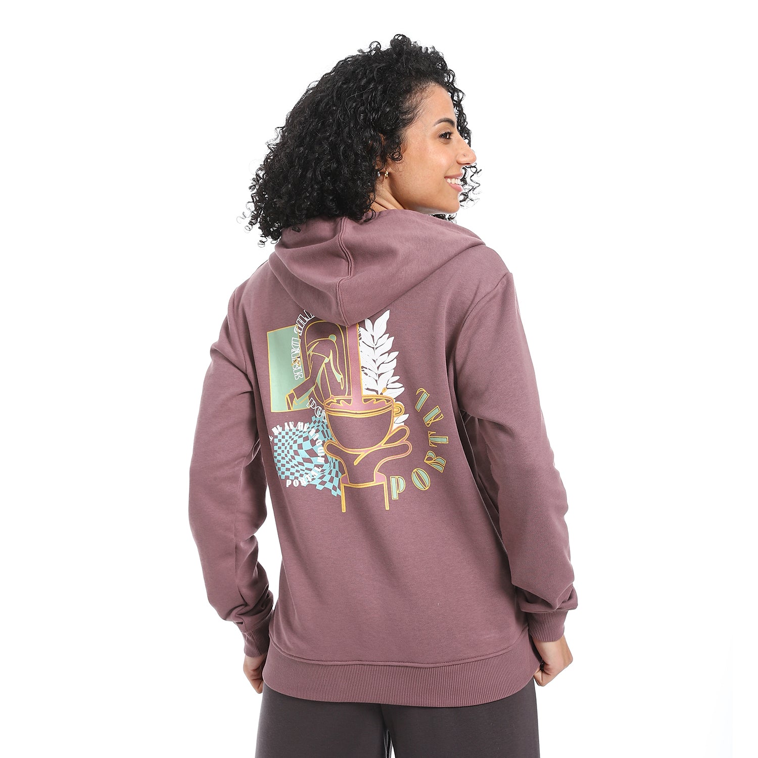 Women Sweatshirt With Printed -Purple