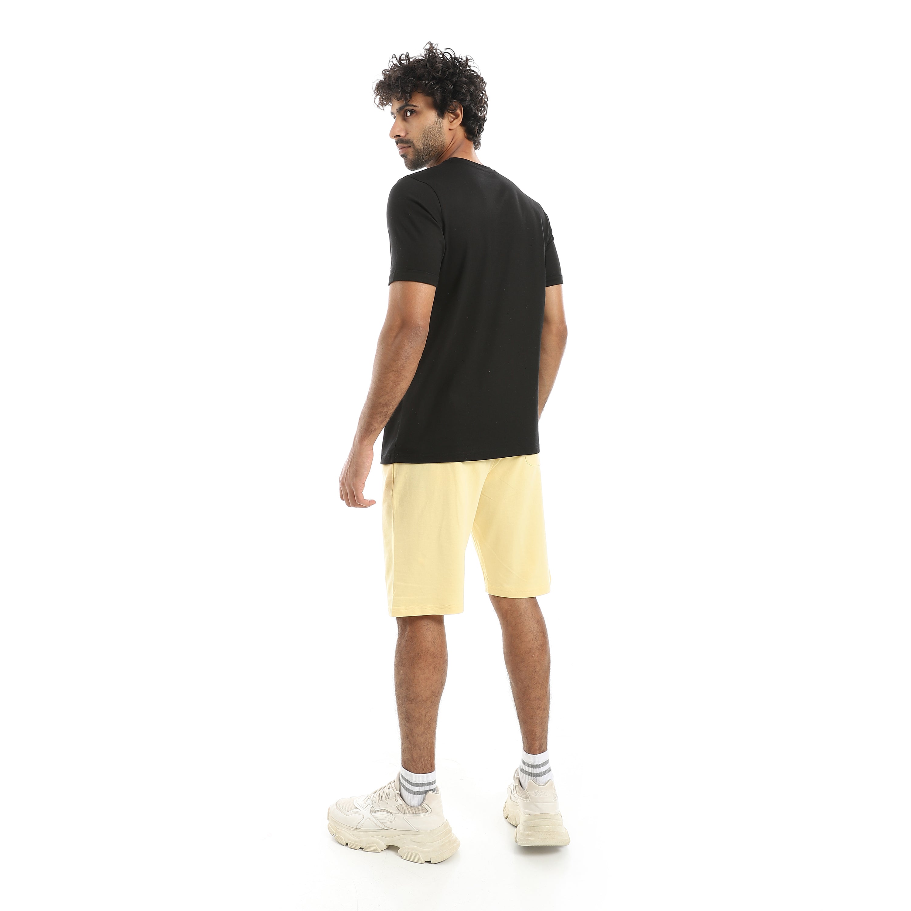 Men’s Pajama Set – Tropical Tee & Cotton Shorts