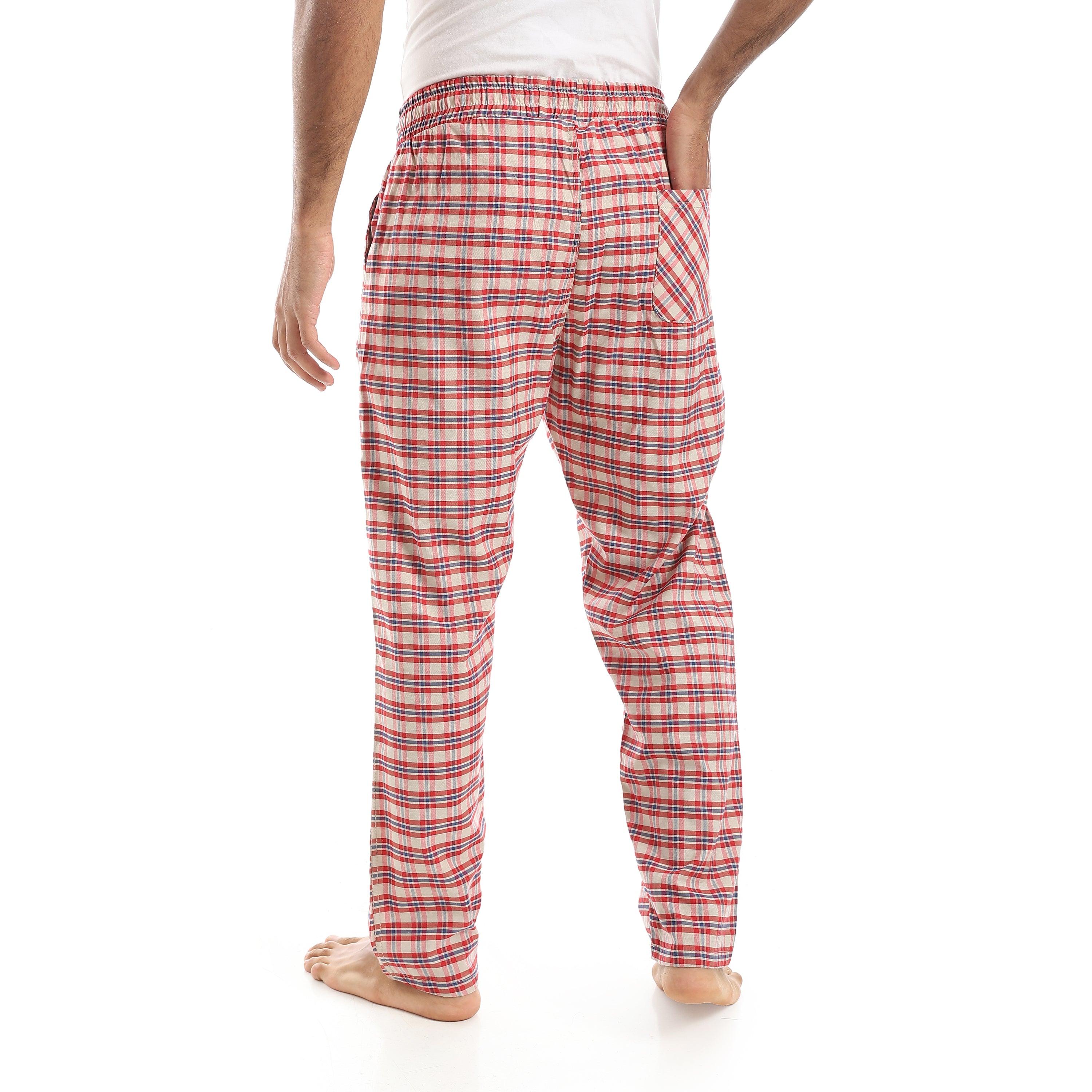 Men's Summer Check Pants - Red