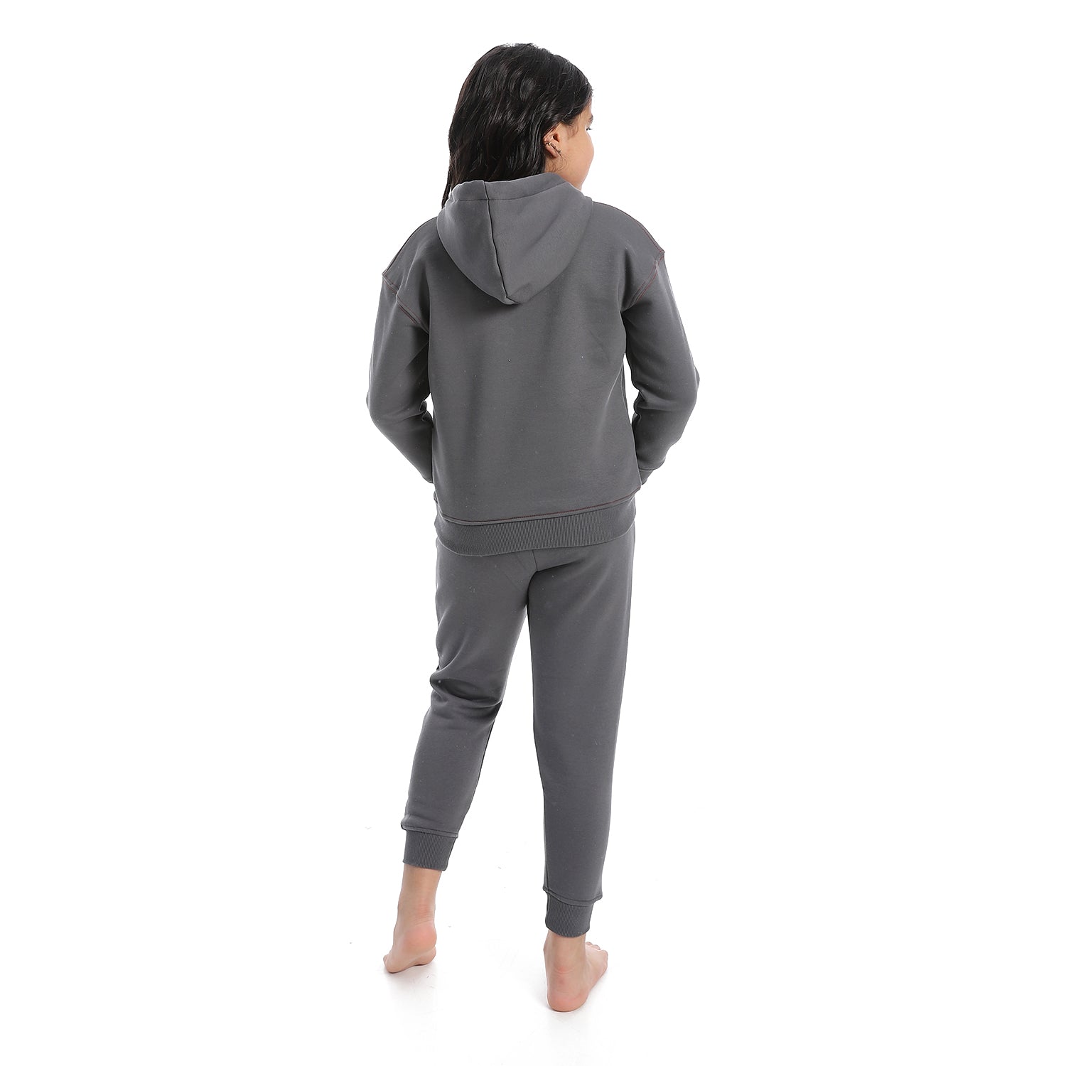 Girls' Winter Hoodie Pajamas - Dark Grey