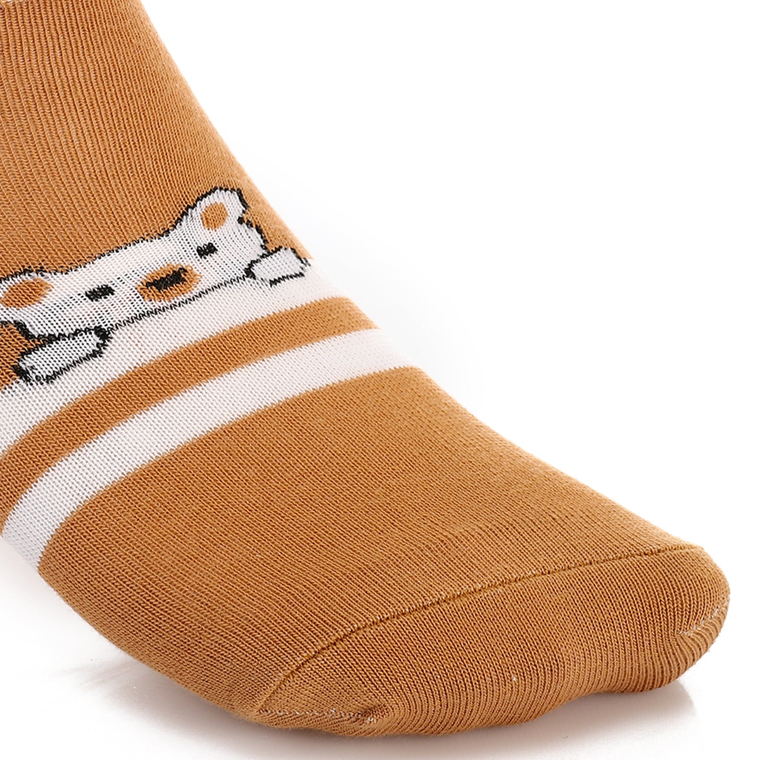 Women's No Show Socks With Drawings - Beige