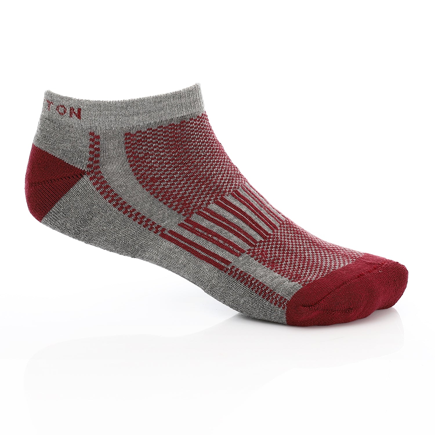 Men Plain Mid Calf Socket Socks -Dark Red