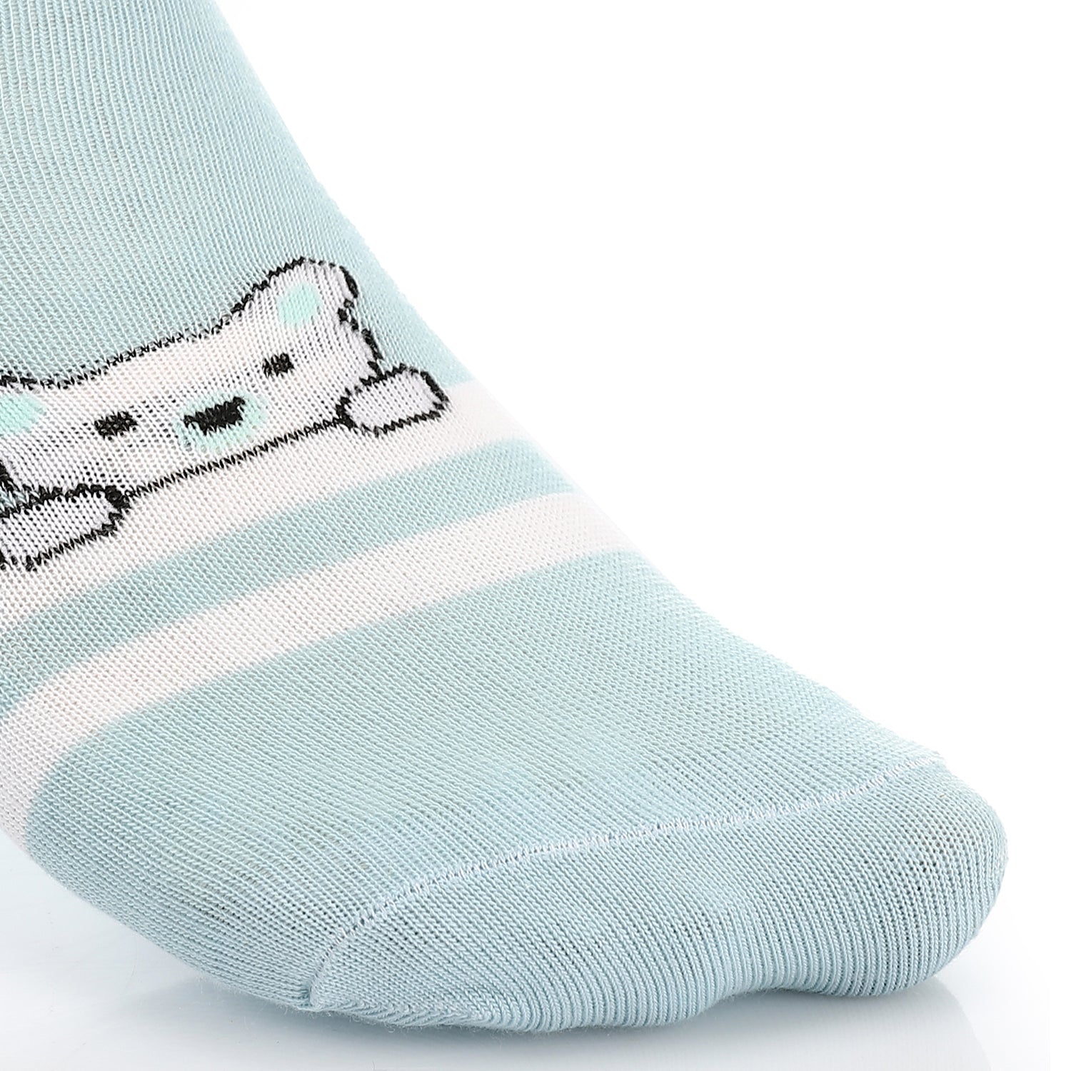 Women's No Show Socks With Drawings -Blue