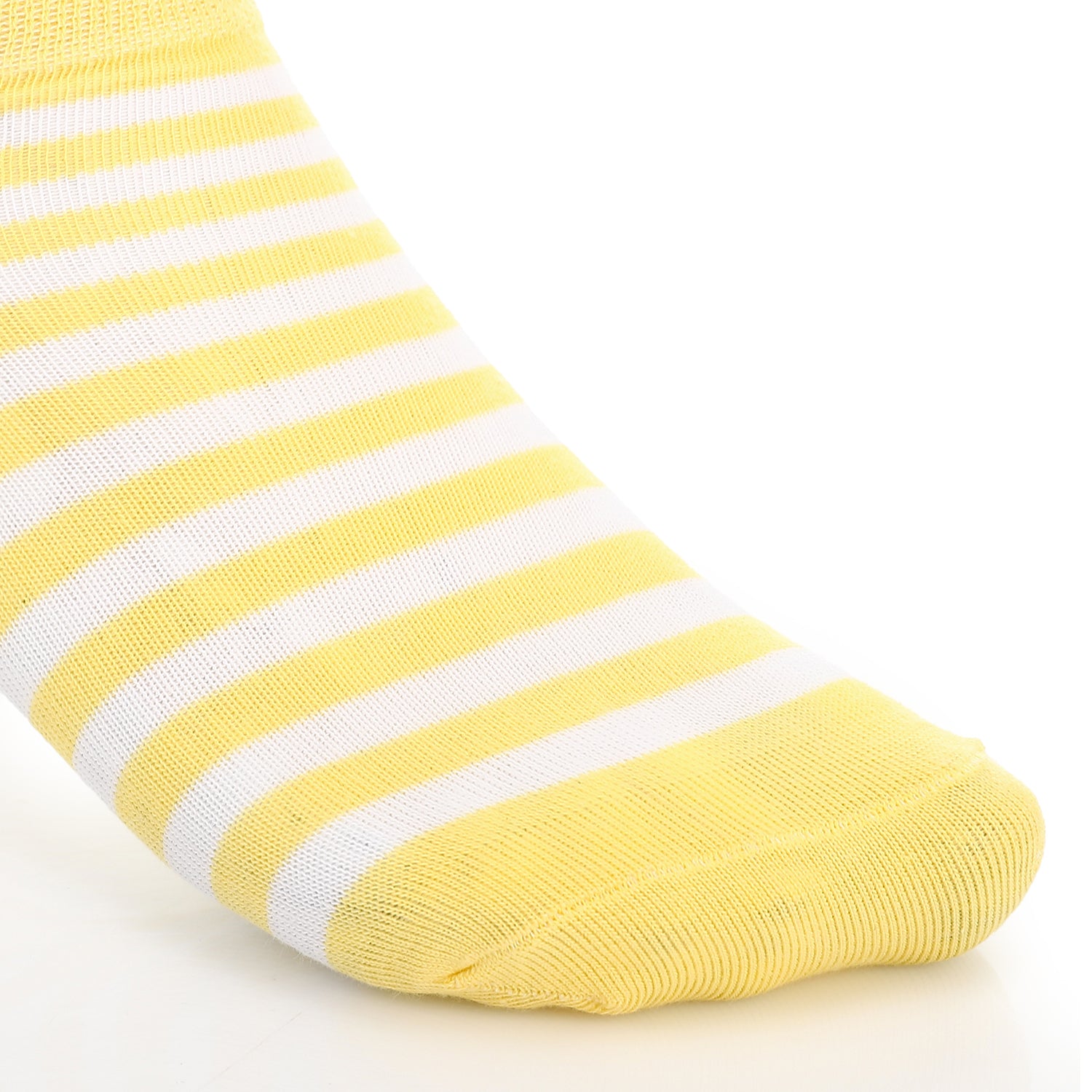 Women's No Show Socks - Yellow & White