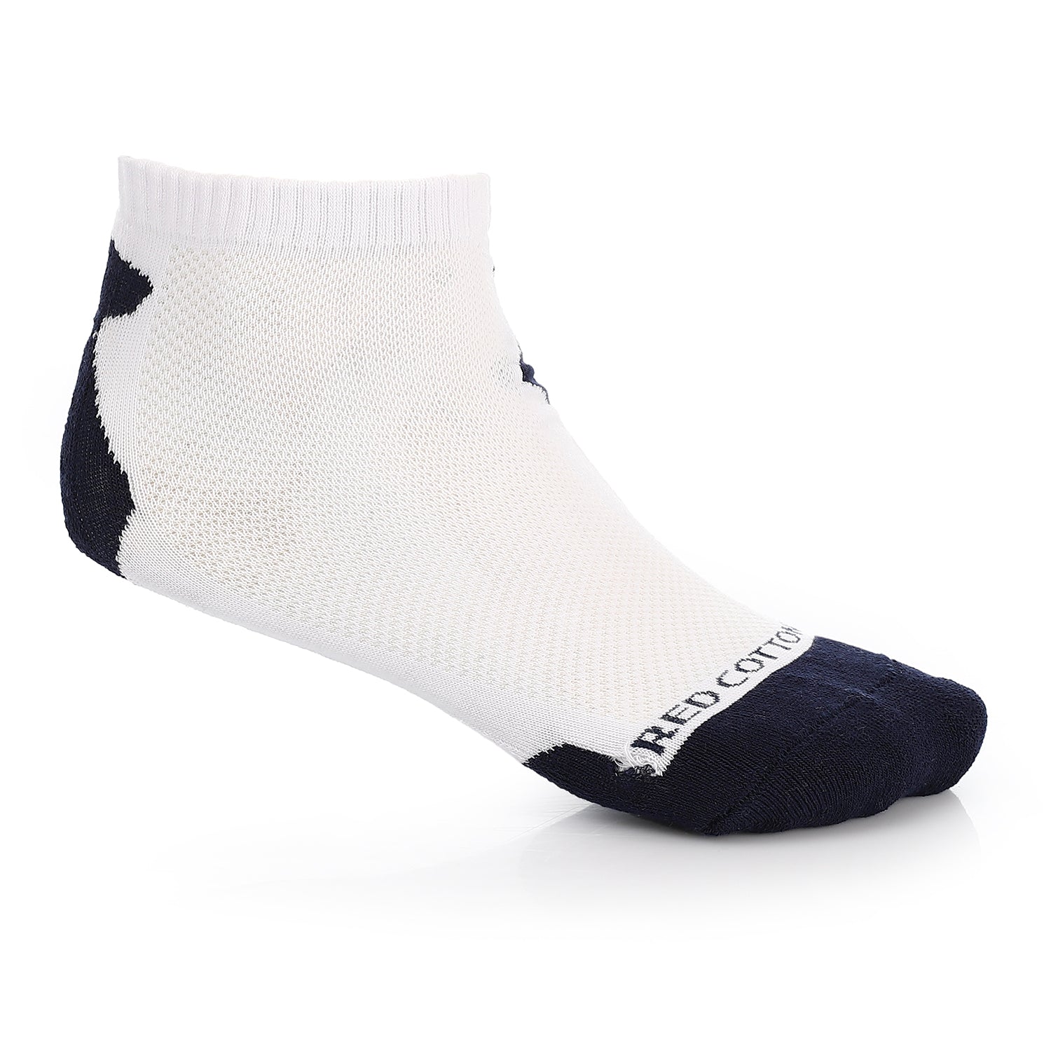 Men's White & Navy Ankle Socks