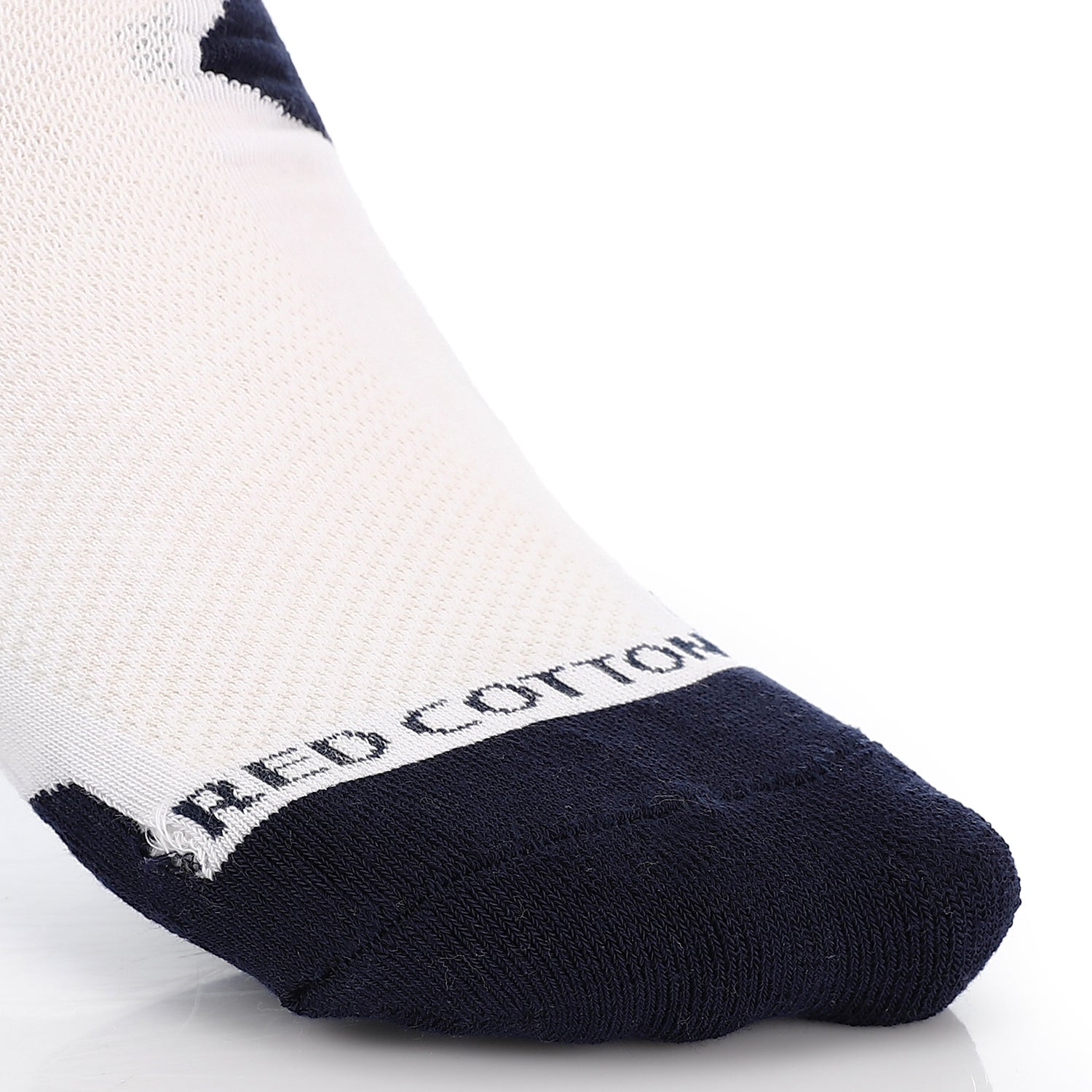 Men's White & Navy Ankle Socks