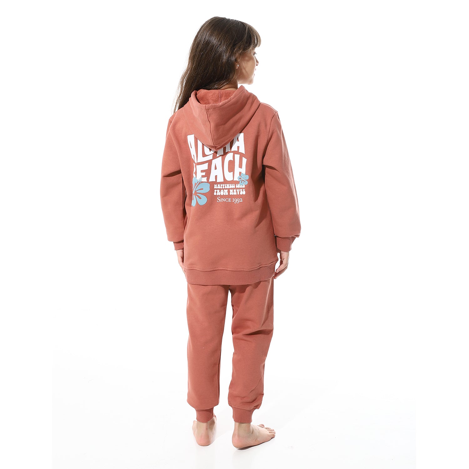 Girls Winter Hoodie Pajamas - Cacao