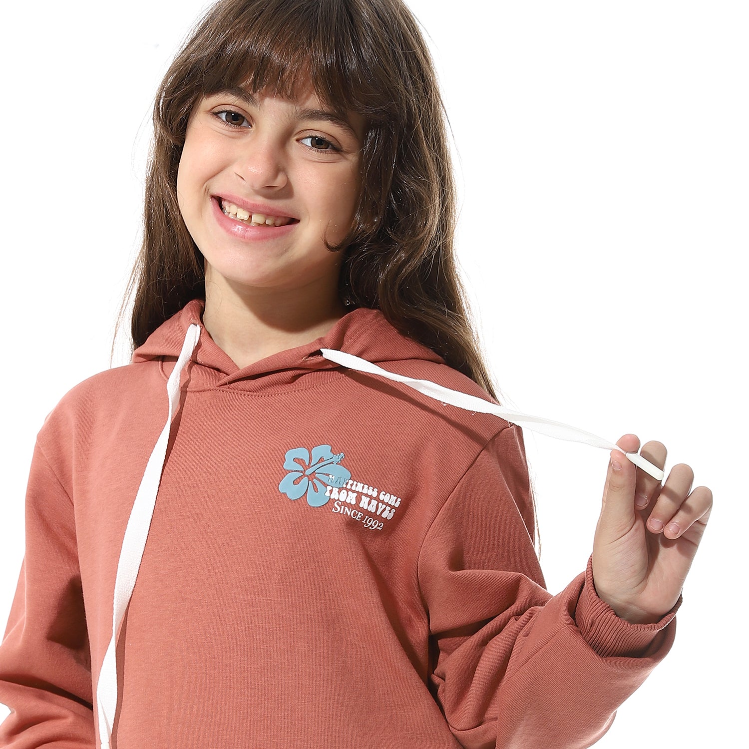 Girls Winter Hoodie Pajamas - Cacao