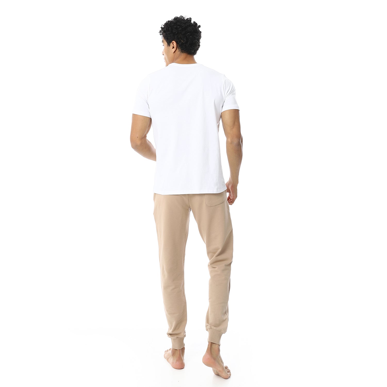 Men's Summer Pajmas, White T-Shirt With Cafe Sweatpants, Stylish and Comfortable Casual Wear