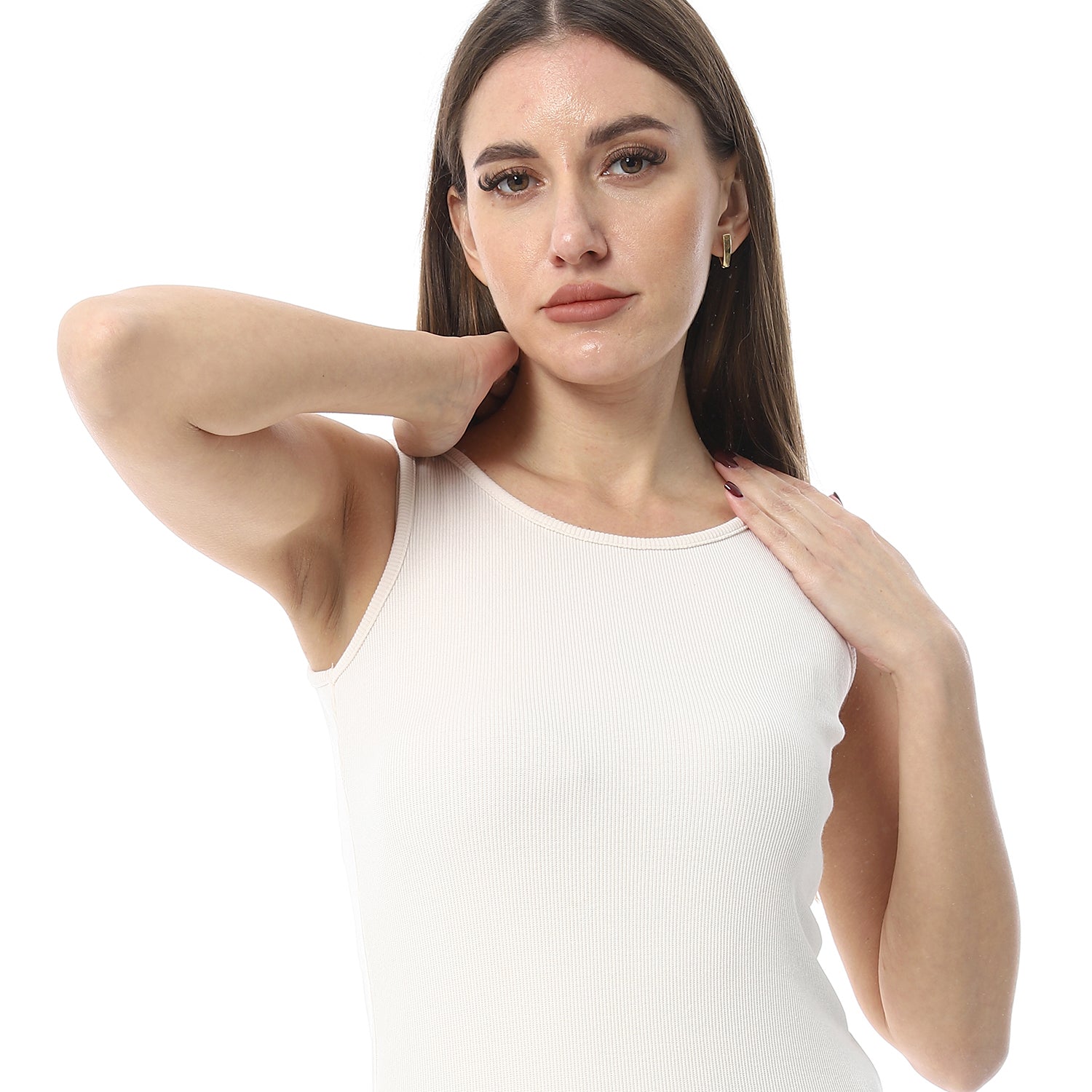 Nightgown For Women, Ribbed Comfy and Trendy - White