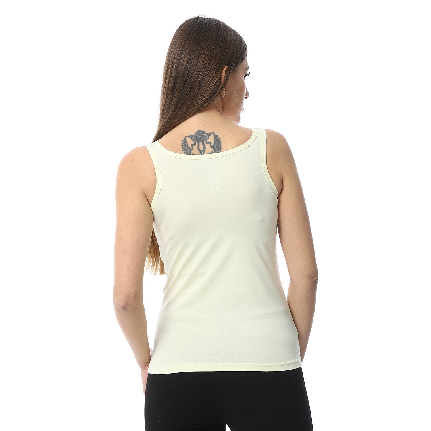 Women Tank Top Wide Strap - Yellow