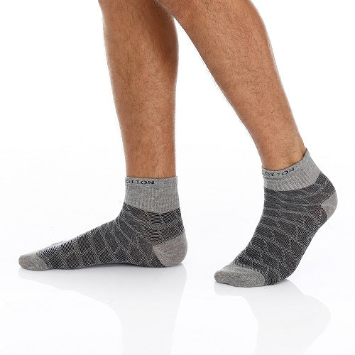 Men's Jacquard Ankle Socks - Short, Sporty - White