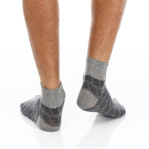 Men's Jacquard Ankle Socks - Short, Sporty - White