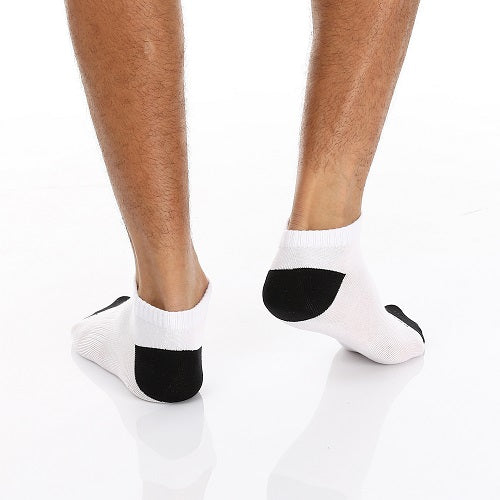 Men's White & Black Ankle Socks