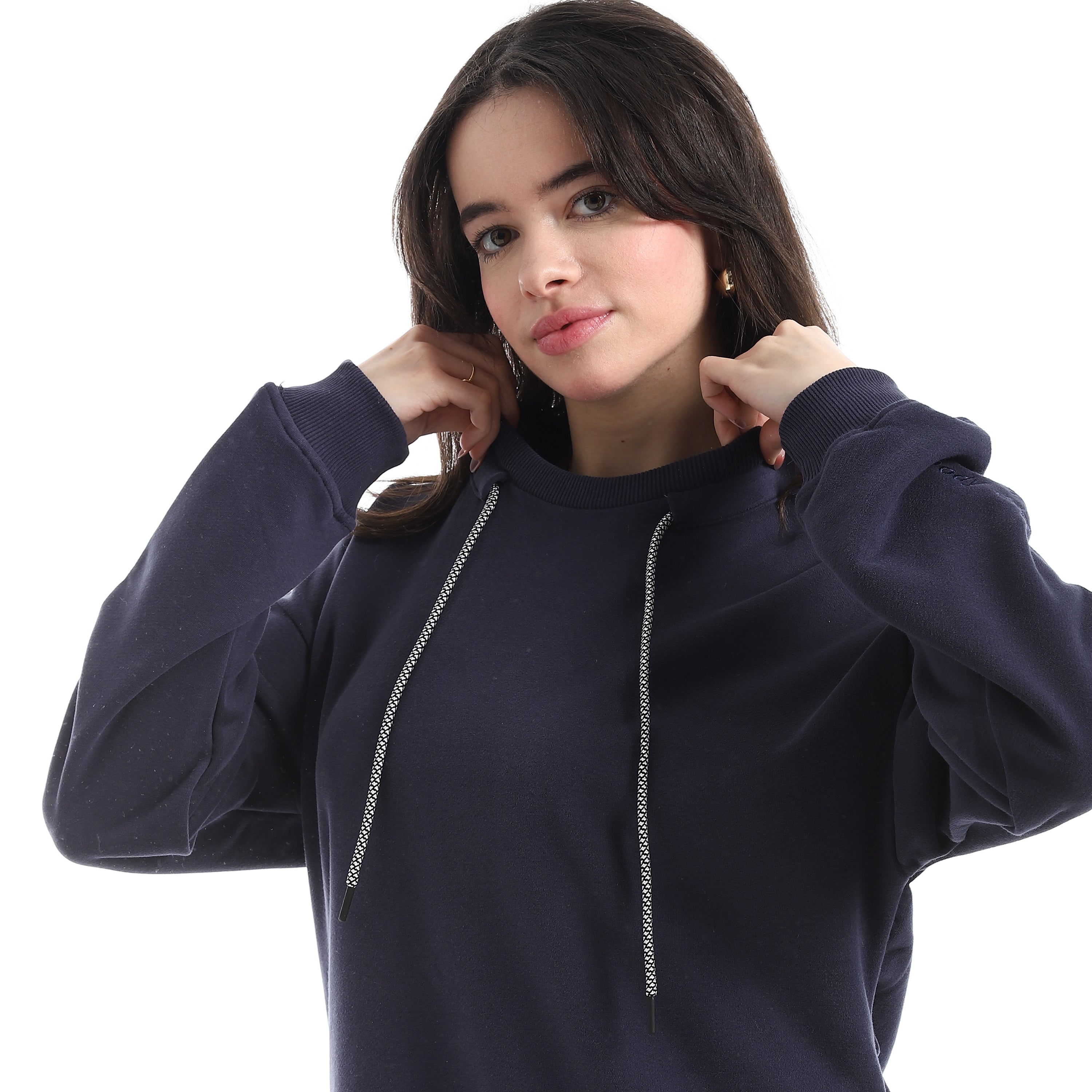 Women's Regular Fit Crew Neck Thick Basic Sweatshirt