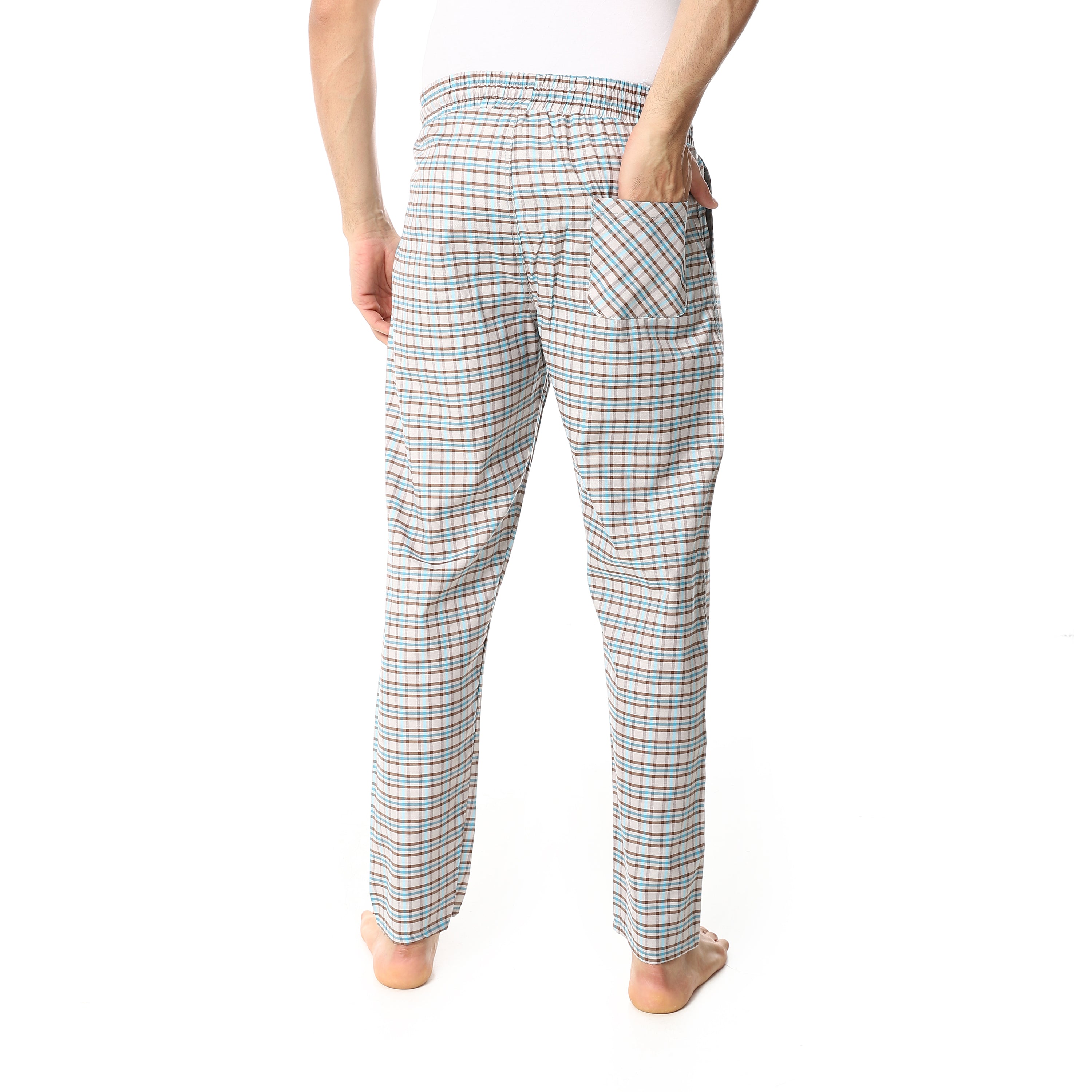 Men's Summer Check Pants - Brown