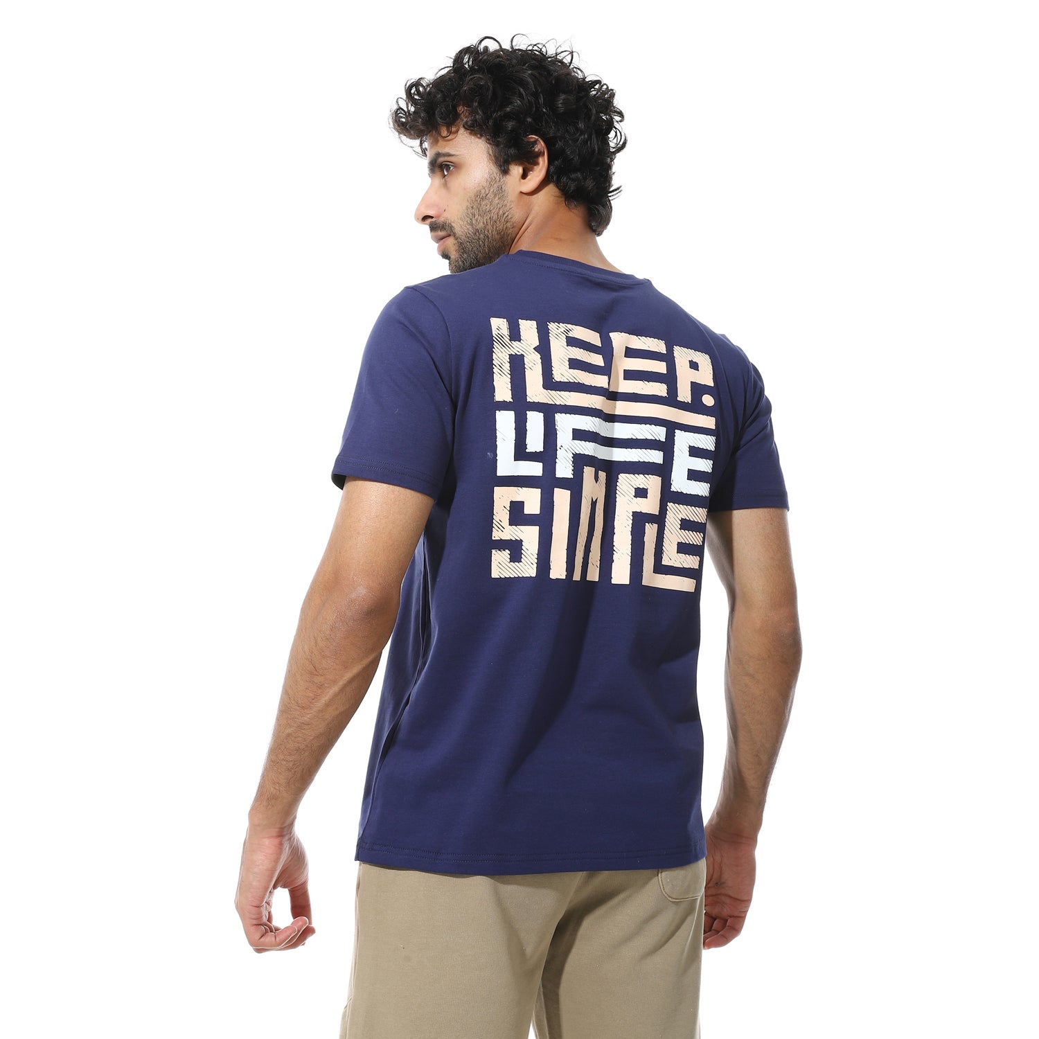 Men's Cotton Regular Fit T-Shirt- Navy