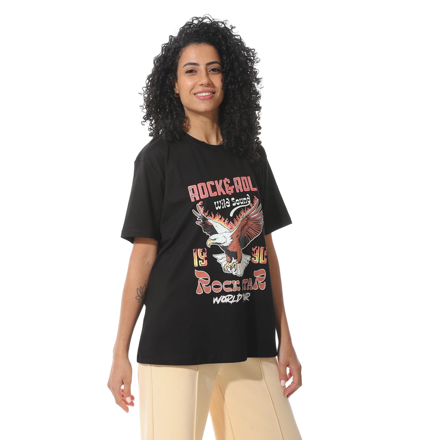 Women's Black "Rock Star" Graphic T-shirt