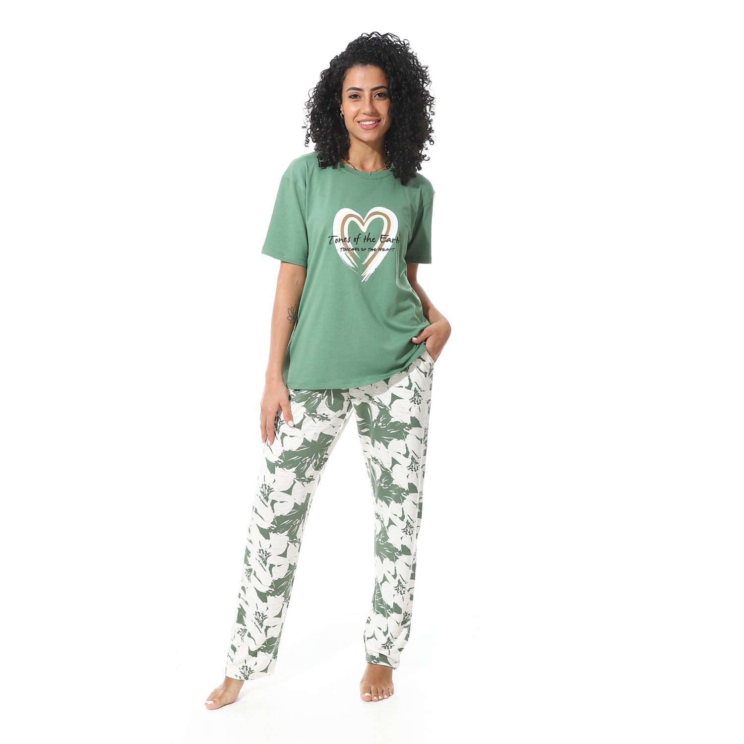 Women's Soft and Breathable Cotton Pajama Set - Floral Print Summer Sleepwear