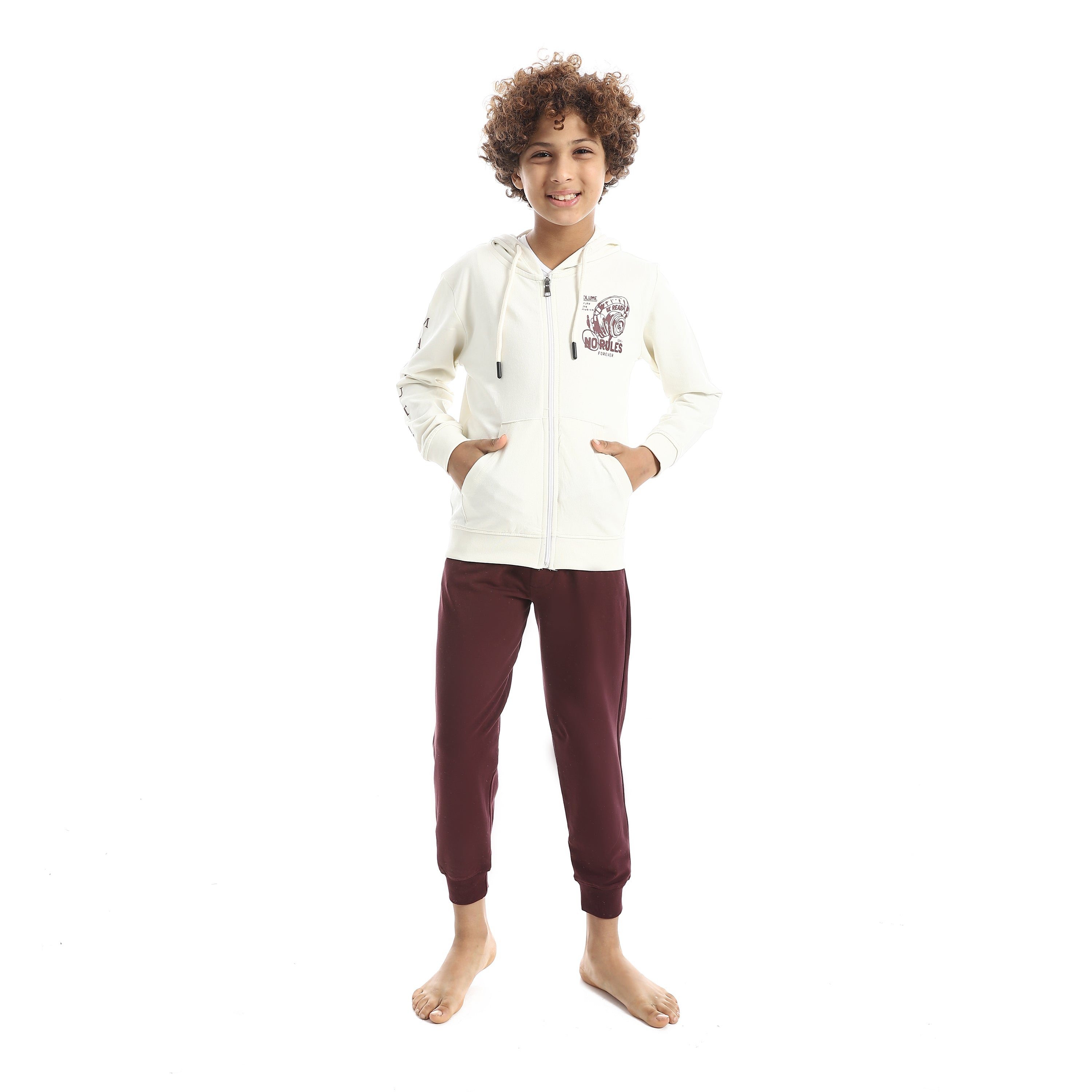 Boys' "No Rules" Zip-Up Hoodie & Joggers Set