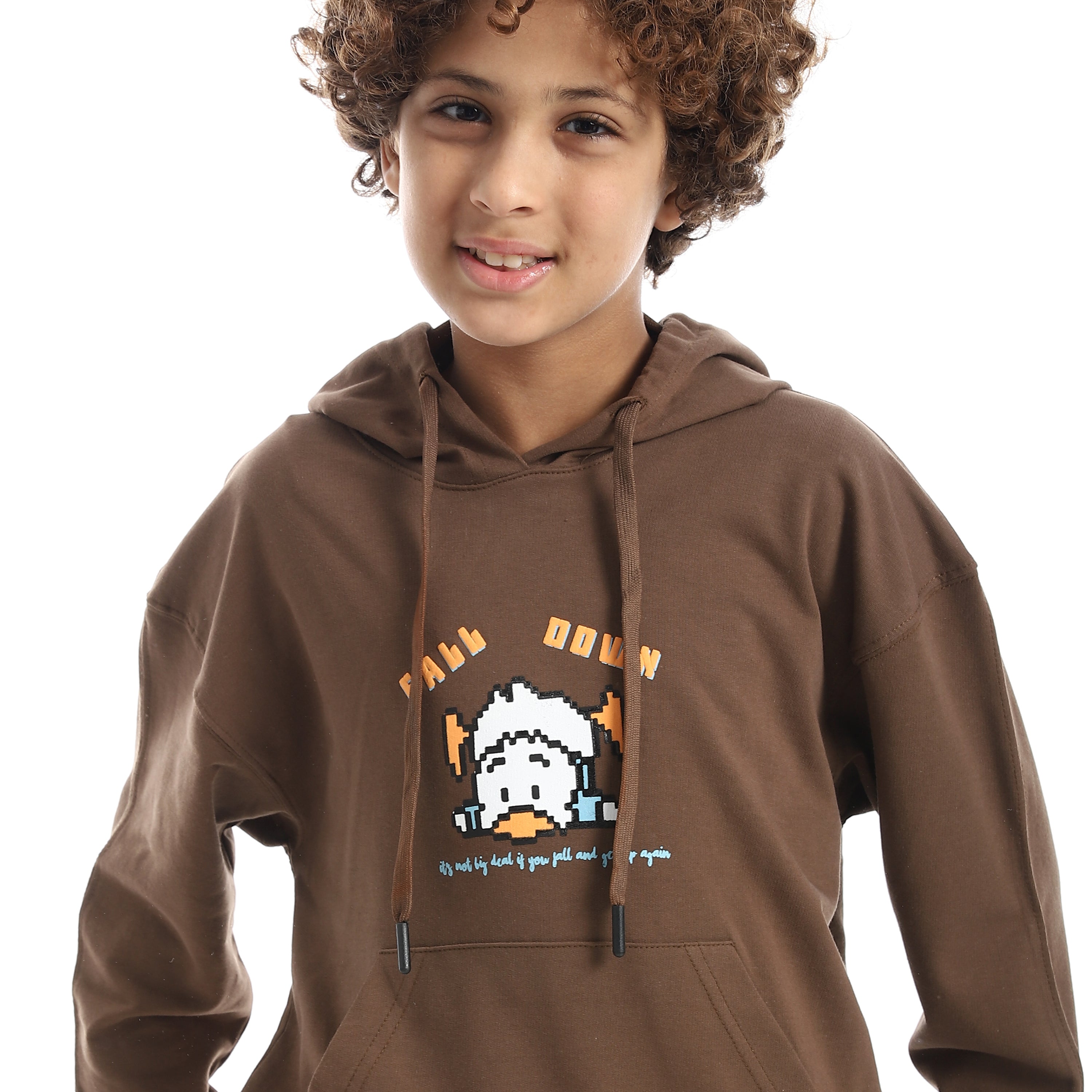 Boy Regular Fit Hooded Back Printed Autumn Sweatshirt