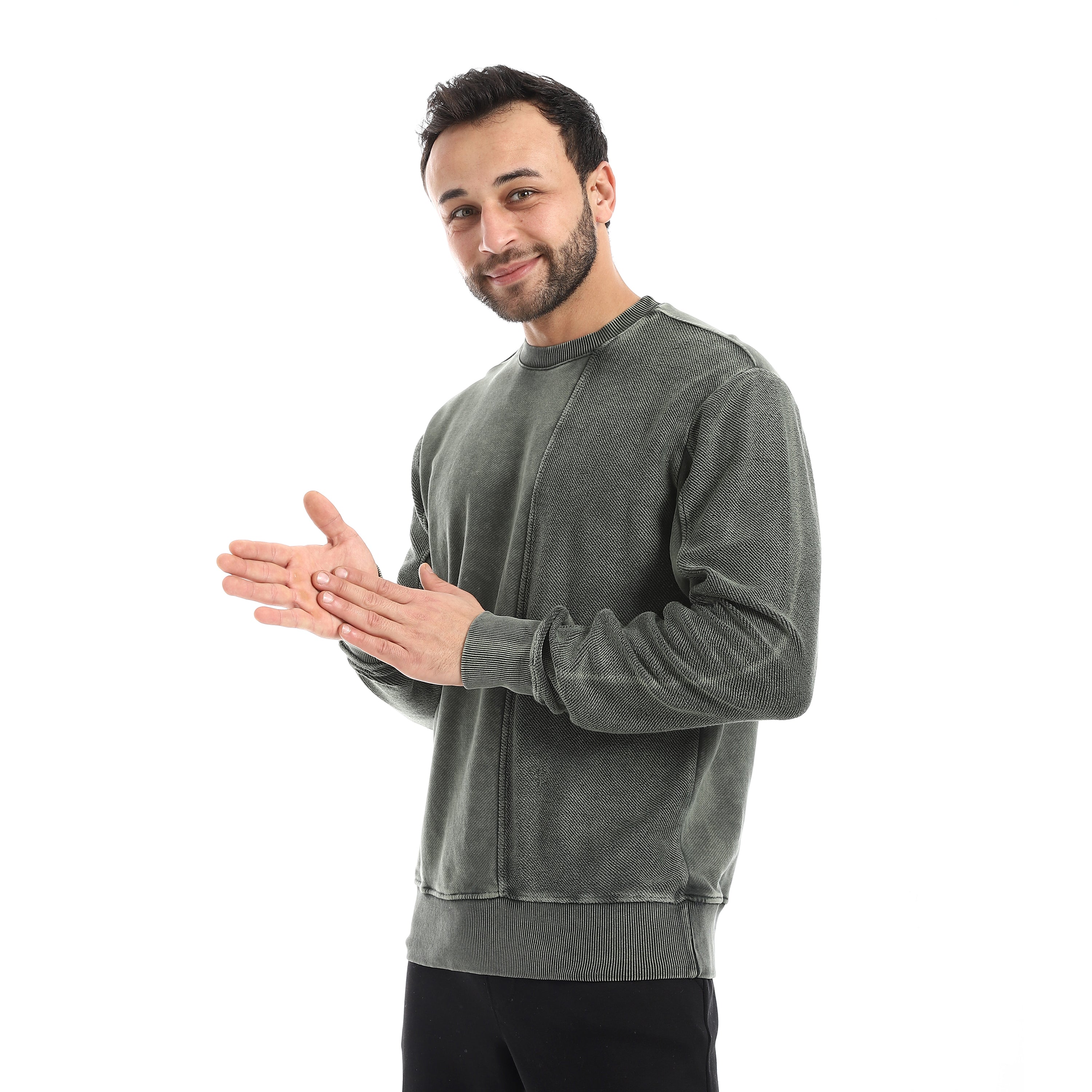 Men’s Acid-Wash Crewneck Sweatshirt