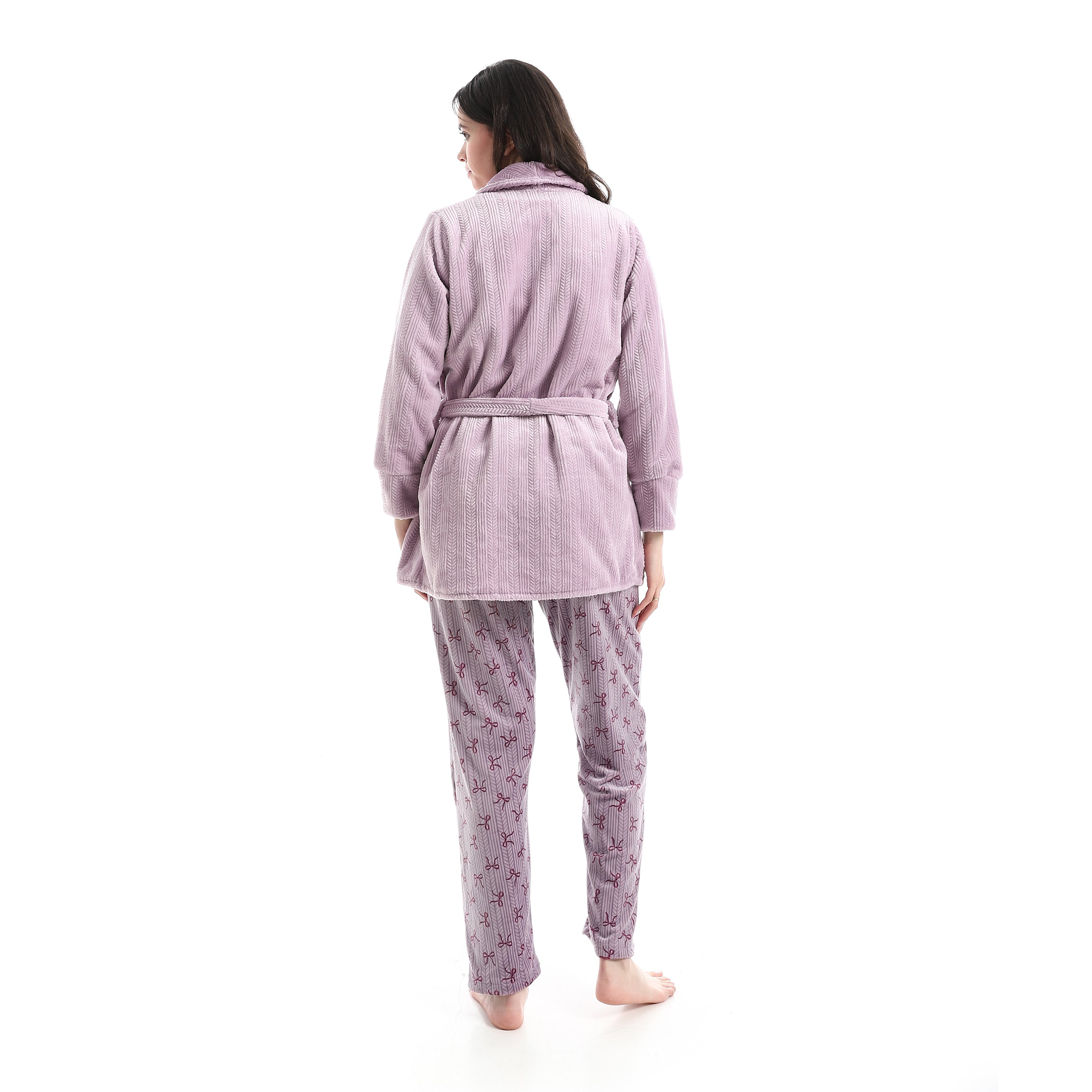 The Lavender 3-Piece Robe & Pajama Set